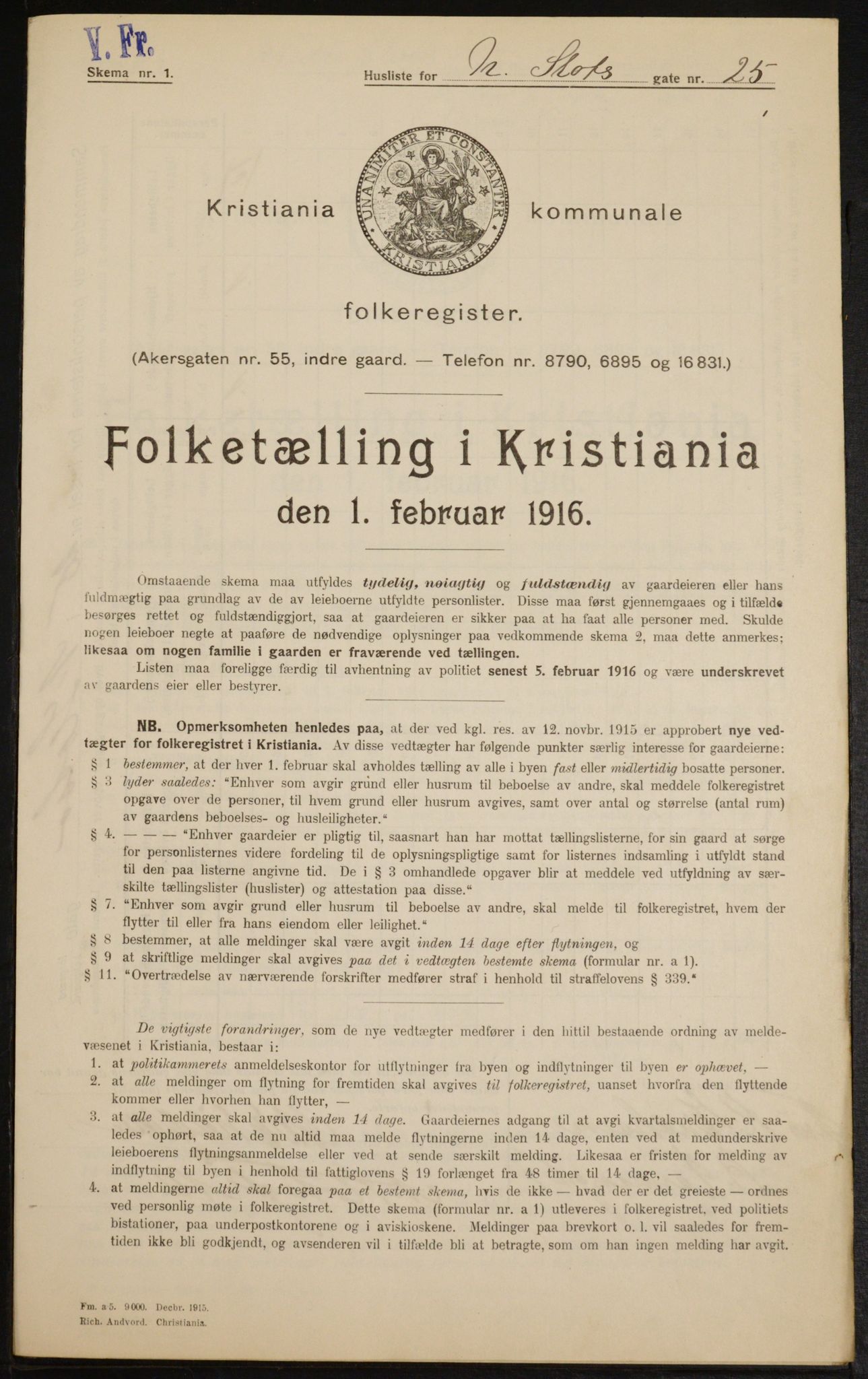 OBA, Municipal Census 1916 for Kristiania, 1916, p. 71247