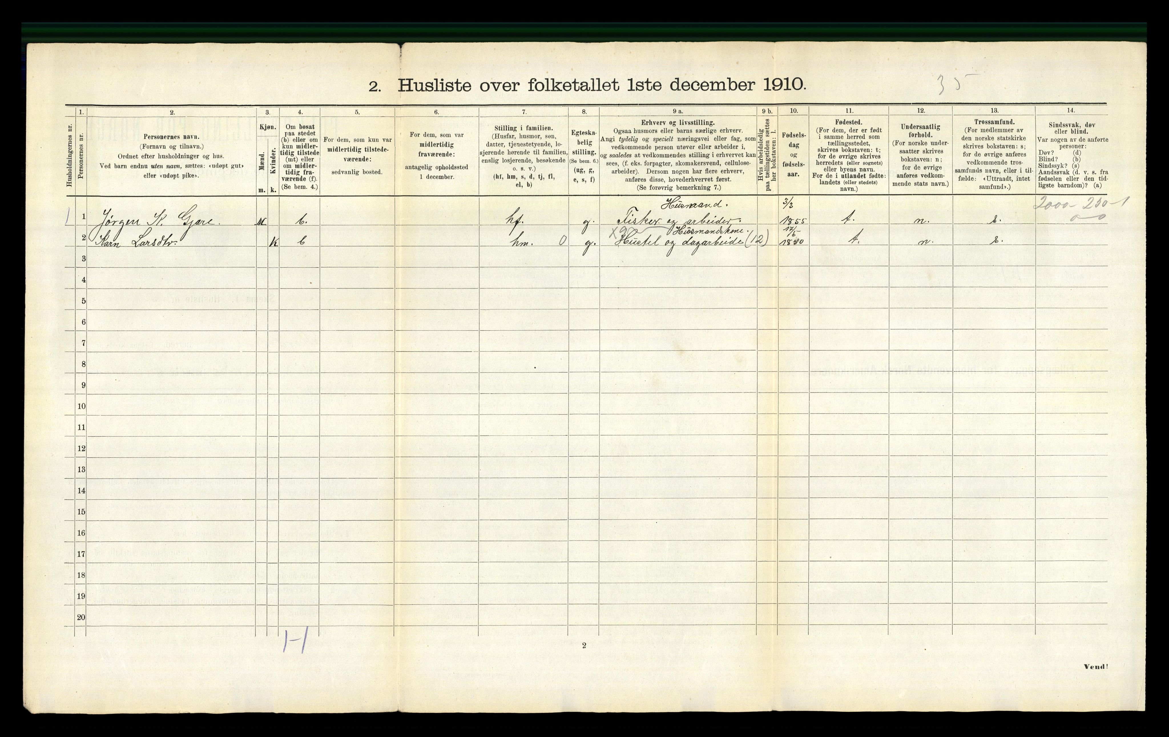 RA, 1910 census for Stordal, 1910, p. 31