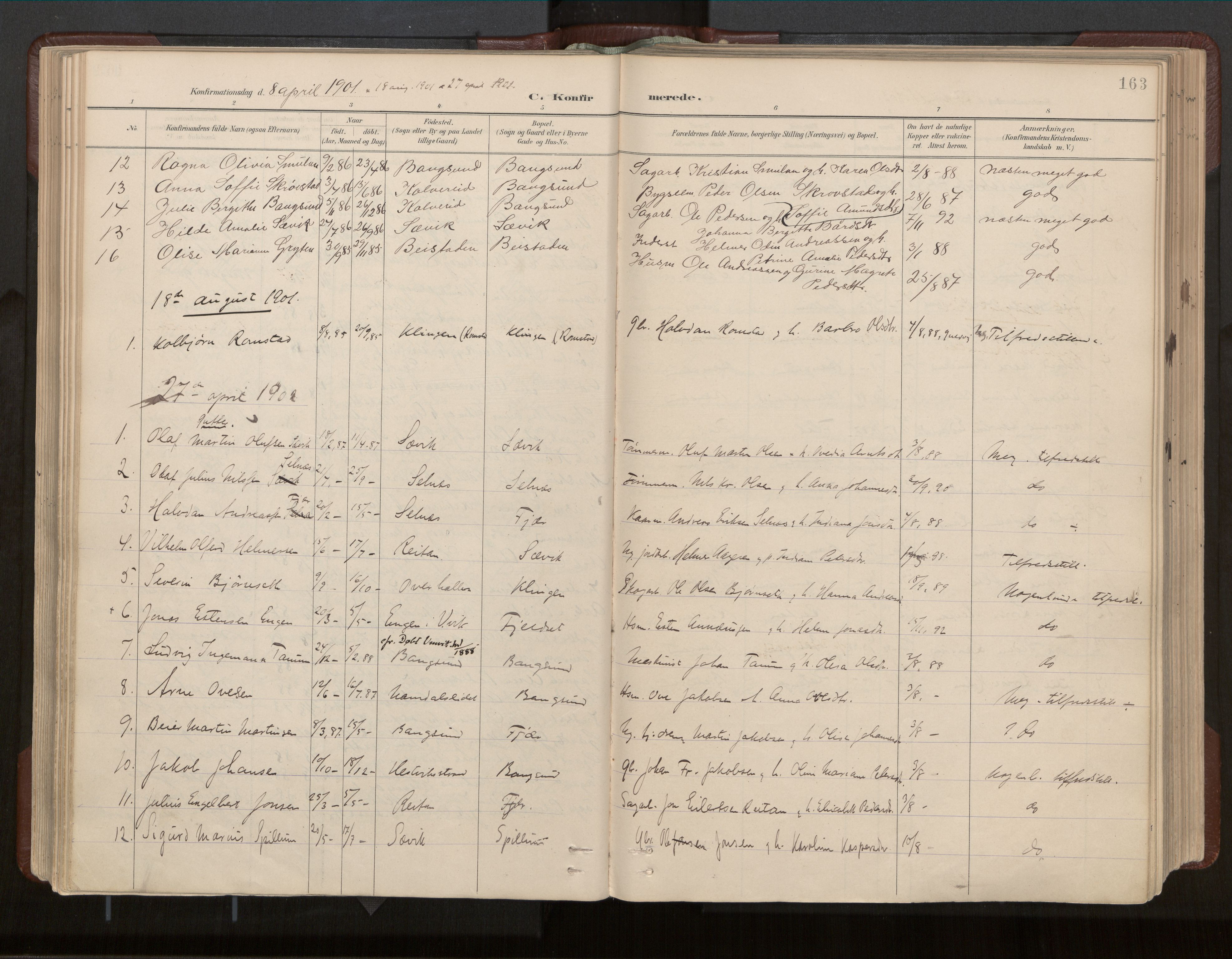Ministerialprotokoller, klokkerbøker og fødselsregistre - Nord-Trøndelag, SAT/A-1458/770/L0589: Parish register (official) no. 770A03, 1887-1929, p. 163