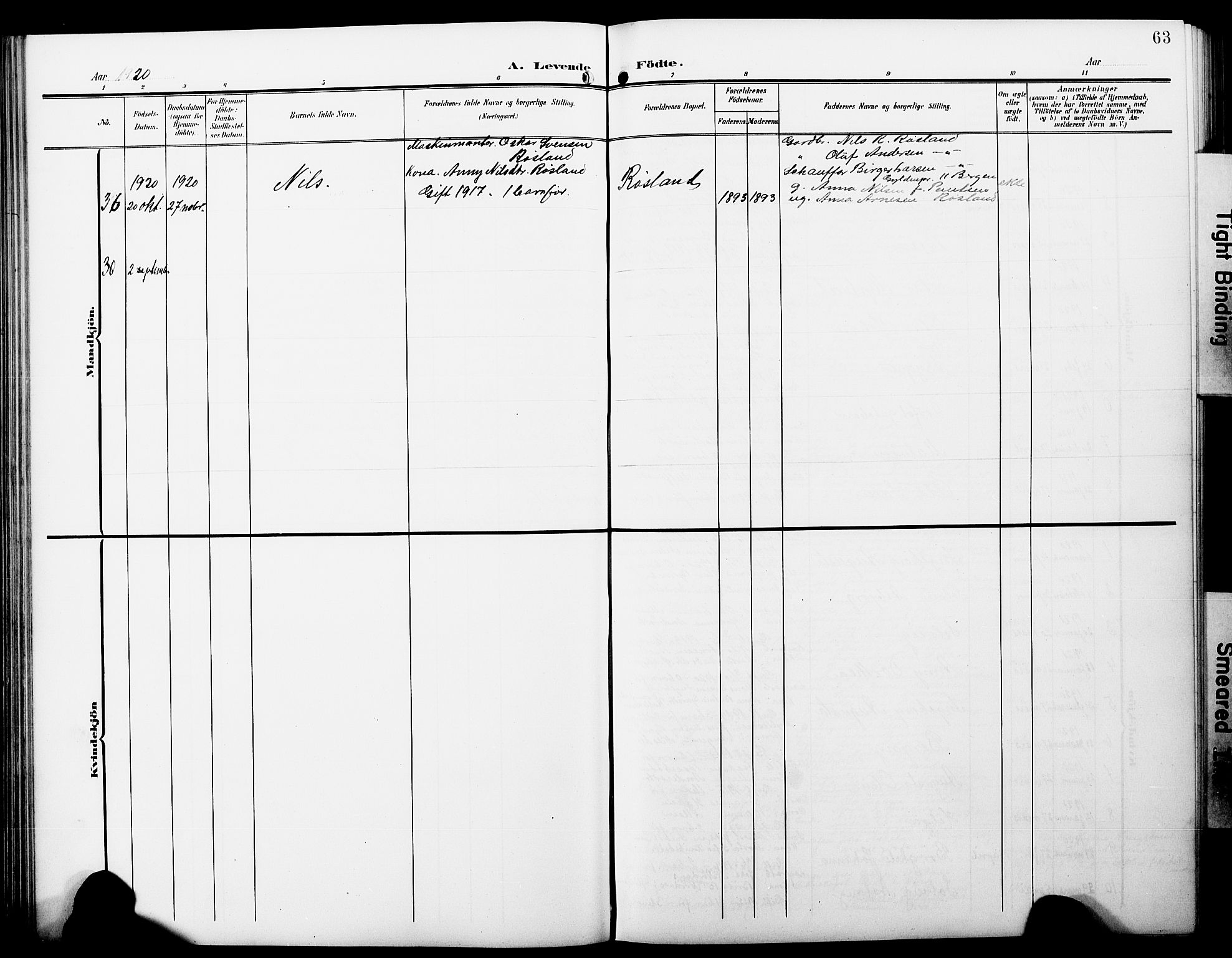 Hosanger sokneprestembete, AV/SAB-A-75801/H/Hab: Parish register (copy) no. A 4, 1904-1927, p. 63