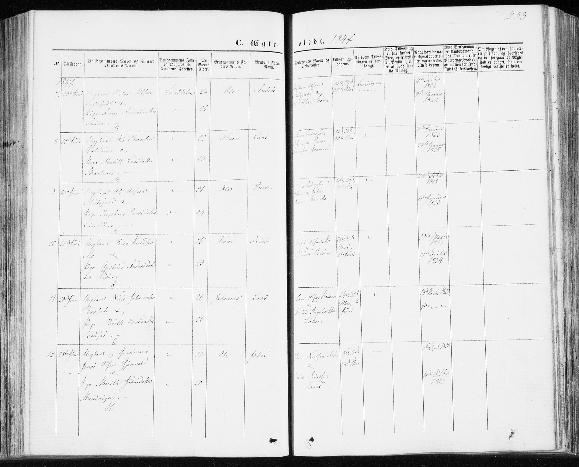 Ministerialprotokoller, klokkerbøker og fødselsregistre - Møre og Romsdal, AV/SAT-A-1454/590/L1013: Parish register (official) no. 590A05, 1847-1877, p. 253