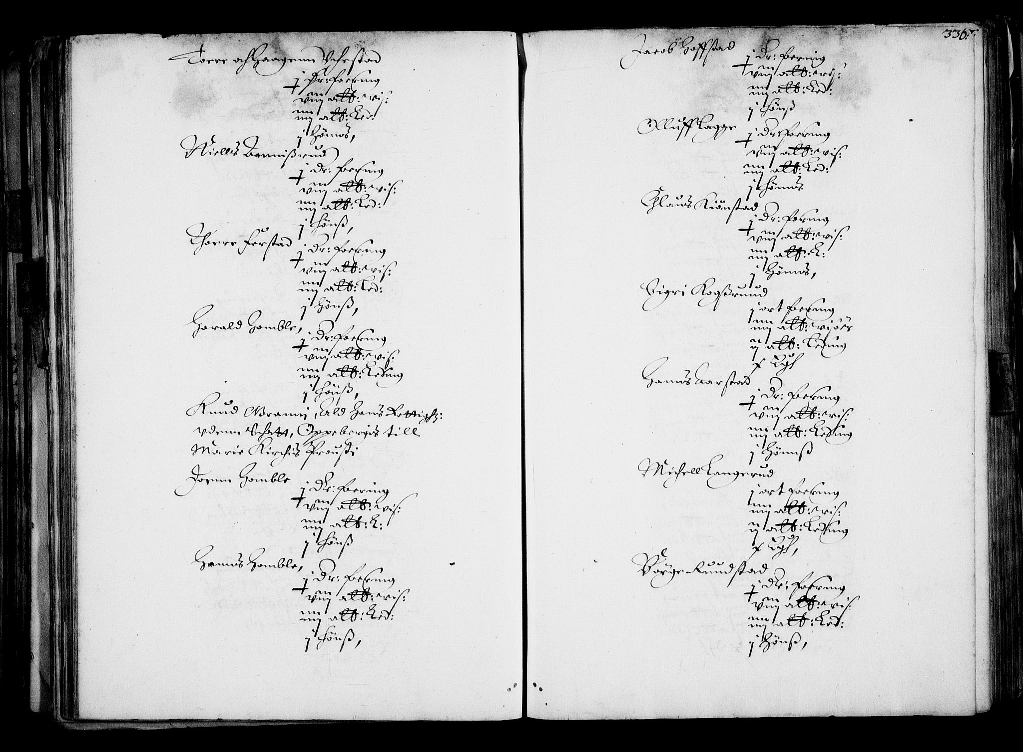 Rentekammeret inntil 1814, Realistisk ordnet avdeling, AV/RA-EA-4070/N/Na/L0001: [XI f]: Akershus stifts jordebok, 1652, p. 335b-336a