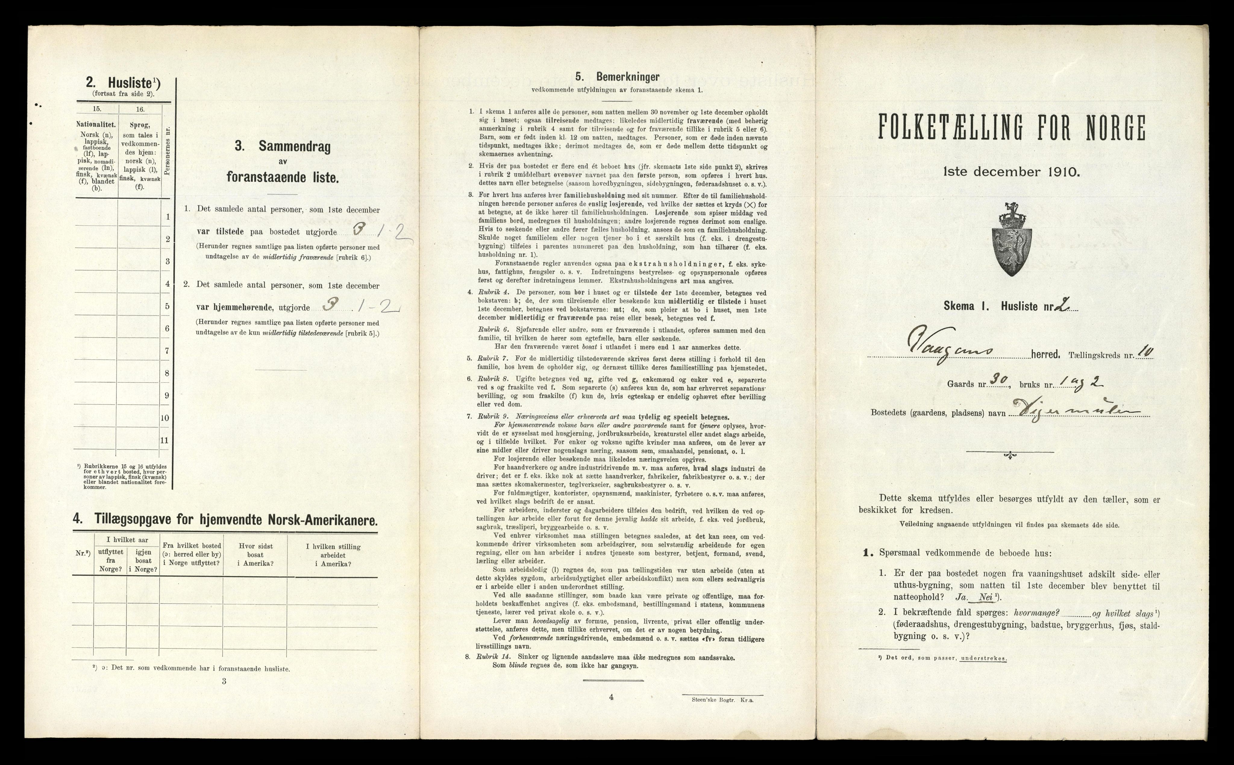 RA, 1910 census for Vågan, 1910, p. 1551