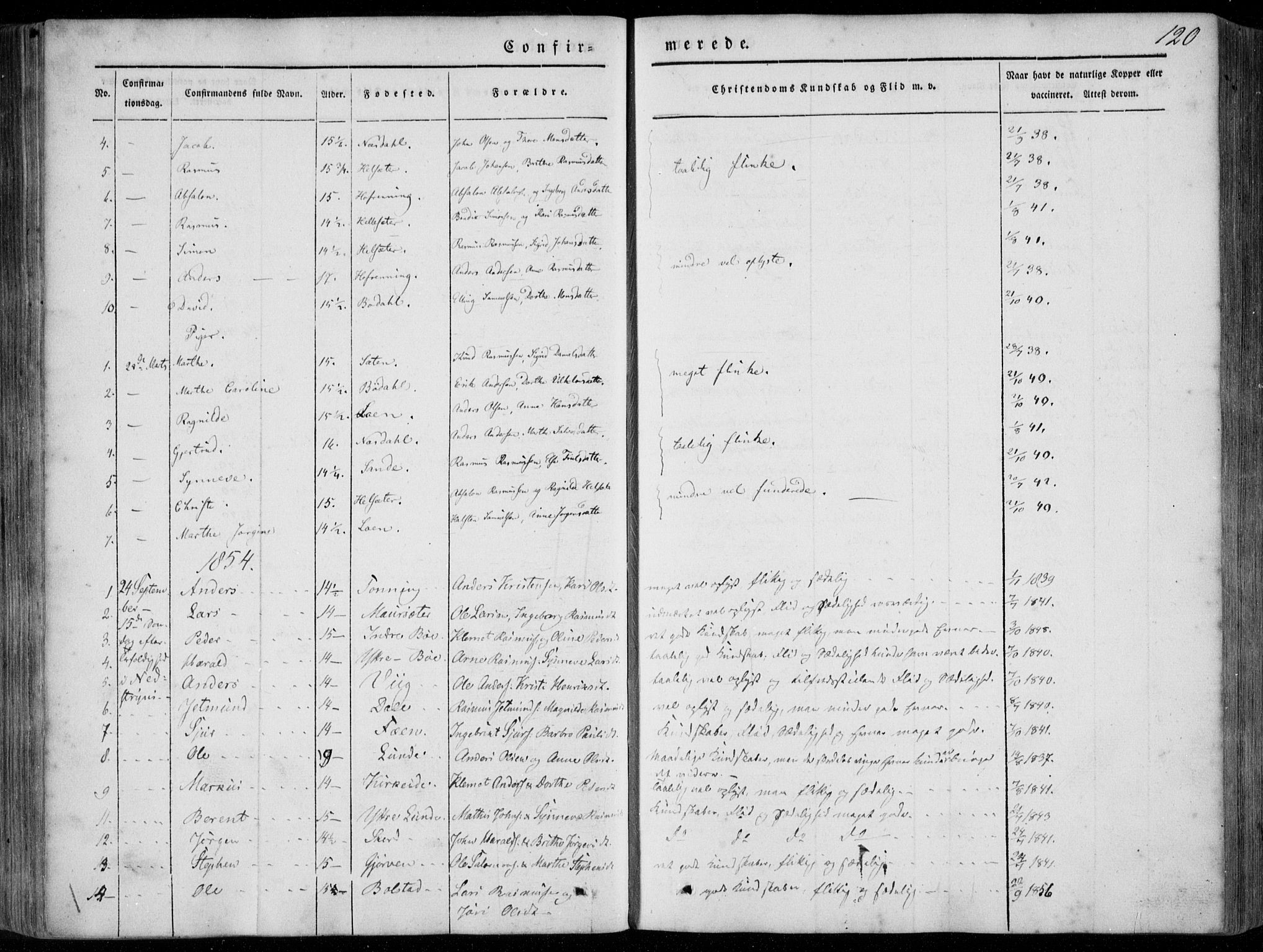 Stryn Sokneprestembete, AV/SAB-A-82501: Parish register (official) no. A 2, 1844-1861, p. 120