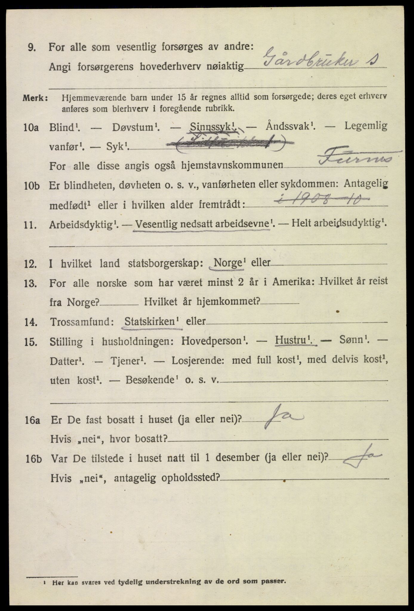 SAH, 1920 census for Furnes, 1920, p. 5662