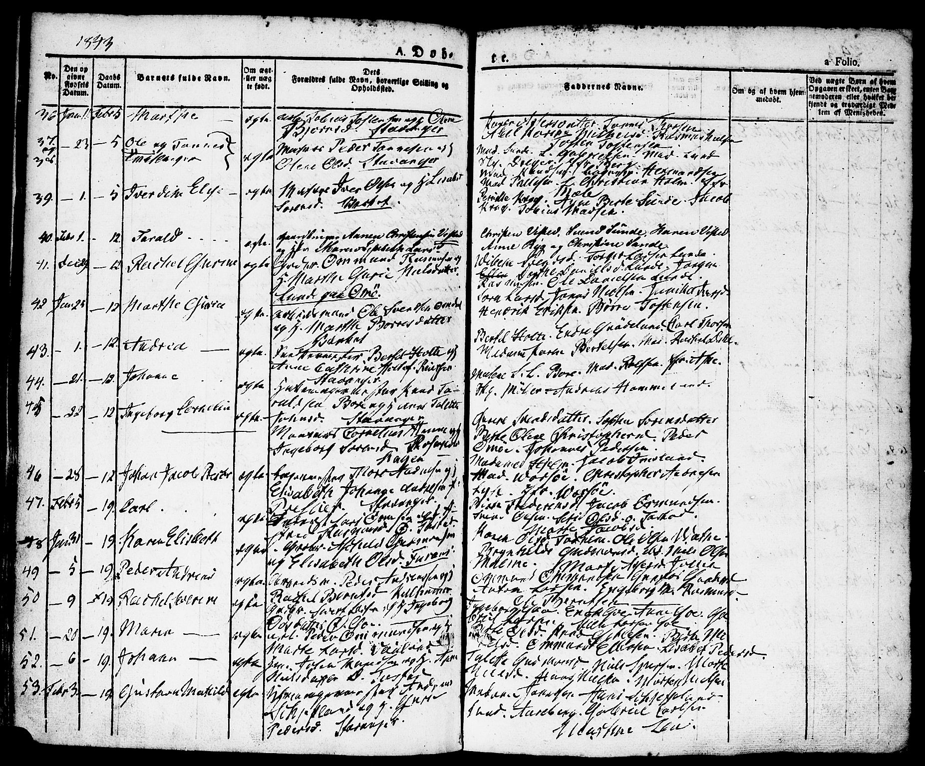 Domkirken sokneprestkontor, AV/SAST-A-101812/001/30/30BA/L0011: Parish register (official) no. A 11, 1832-1856