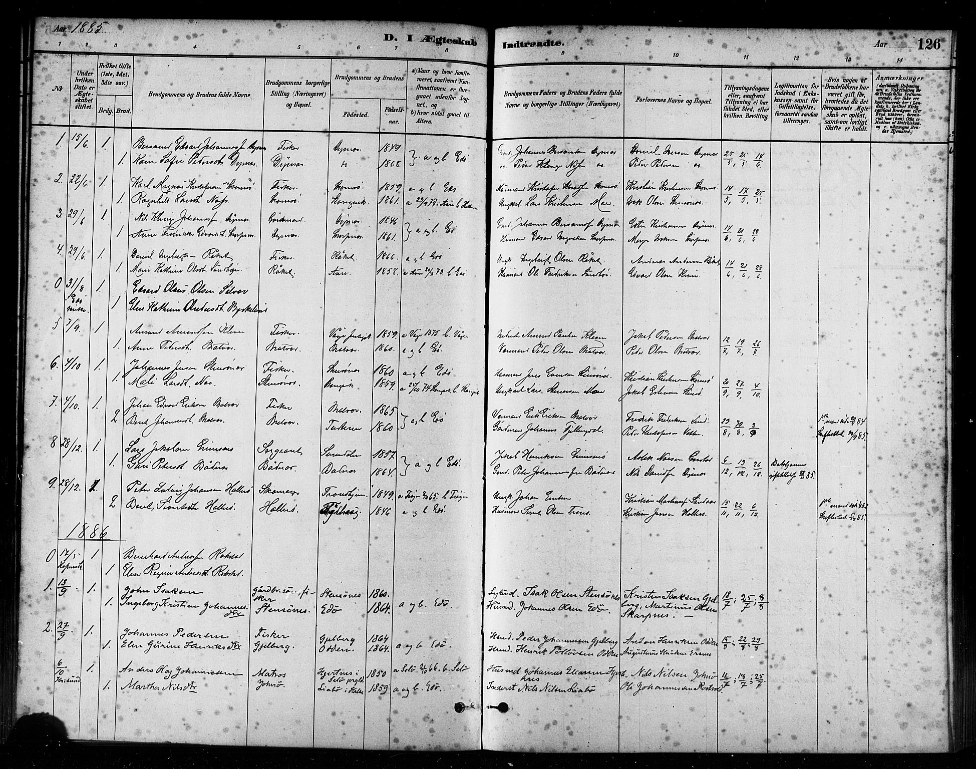 Ministerialprotokoller, klokkerbøker og fødselsregistre - Møre og Romsdal, AV/SAT-A-1454/582/L0947: Parish register (official) no. 582A01, 1880-1900, p. 126