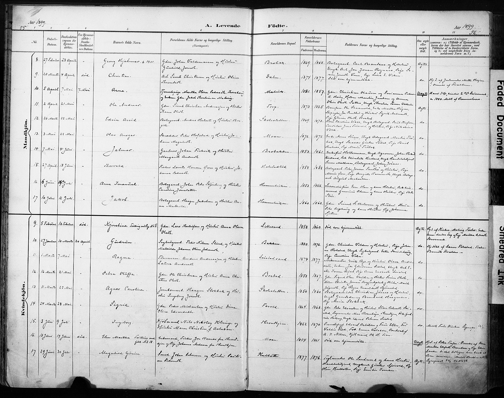 Ministerialprotokoller, klokkerbøker og fødselsregistre - Sør-Trøndelag, SAT/A-1456/616/L0411: Parish register (official) no. 616A08, 1894-1906, p. 55-56