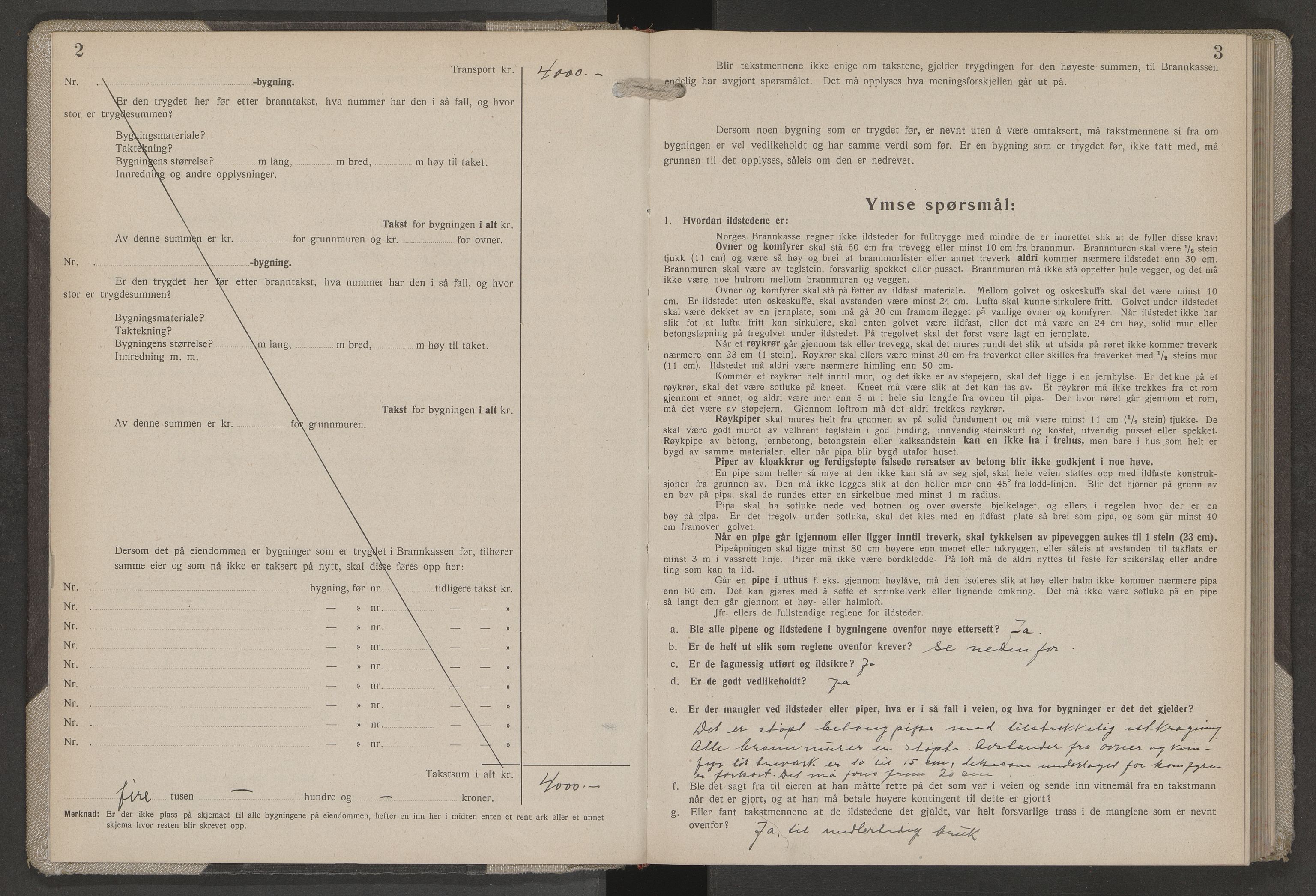 Norges Brannkasse Brønnøy, AV/SAT-A-5562/Fb/L0008: Branntakstprotokoll - skjema, 1946-1951