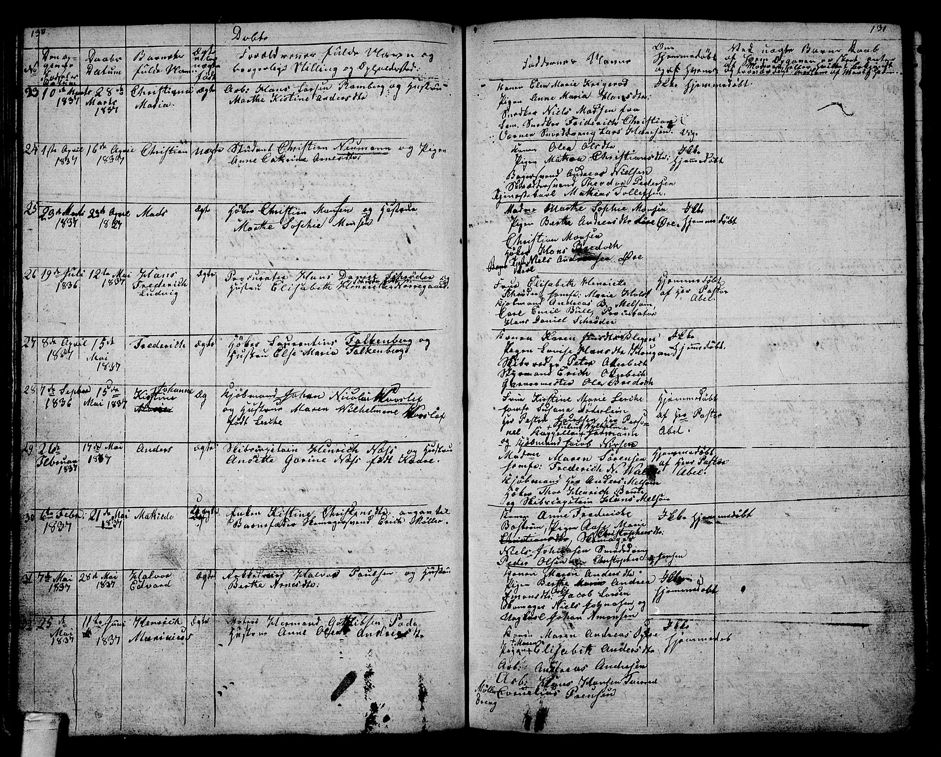 Tønsberg kirkebøker, AV/SAKO-A-330/G/Ga/L0002: Parish register (copy) no. 2, 1827-1854, p. 130-131