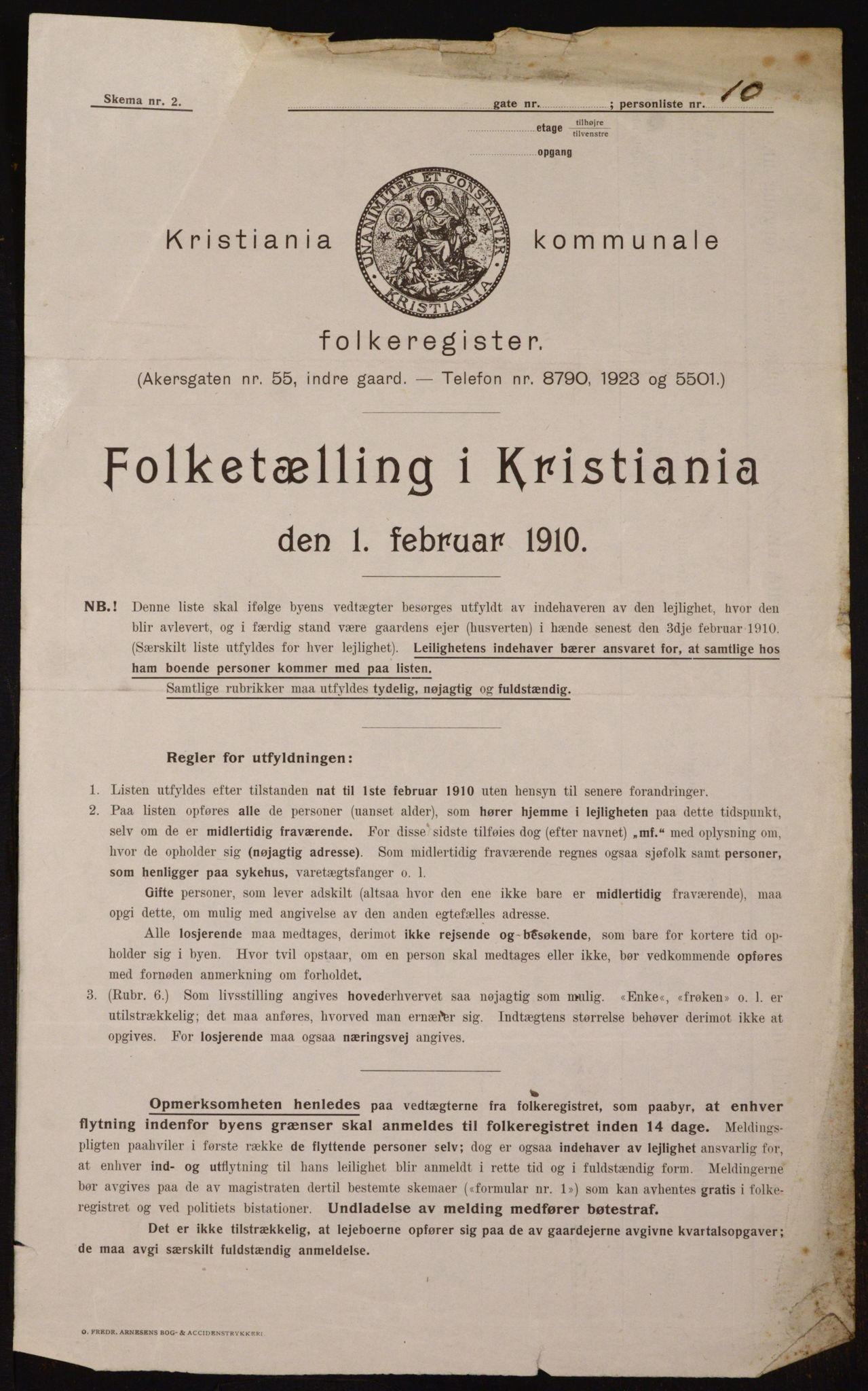 OBA, Municipal Census 1910 for Kristiania, 1910, p. 45645