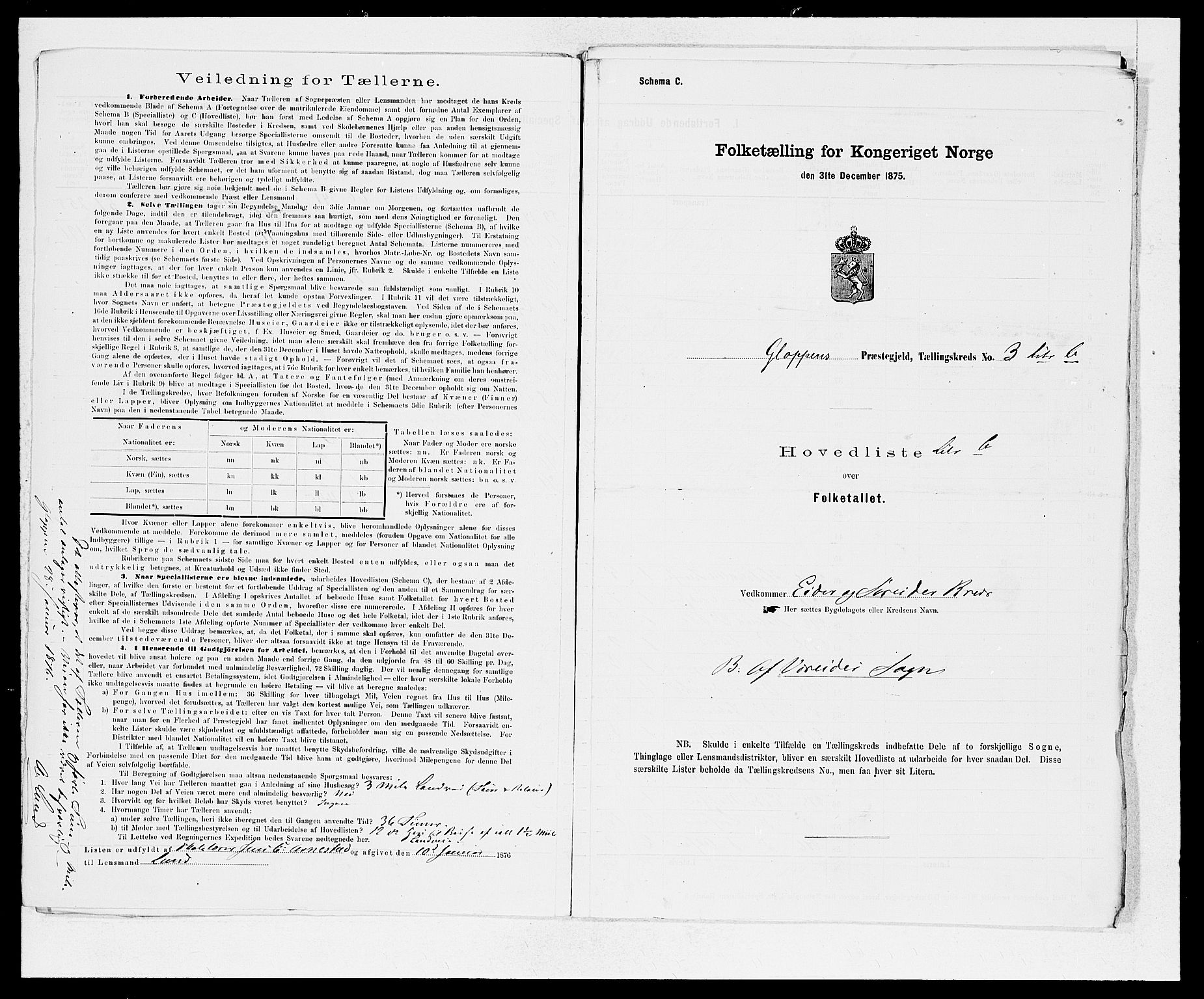 SAB, 1875 Census for 1445P Gloppen, 1875, p. 8