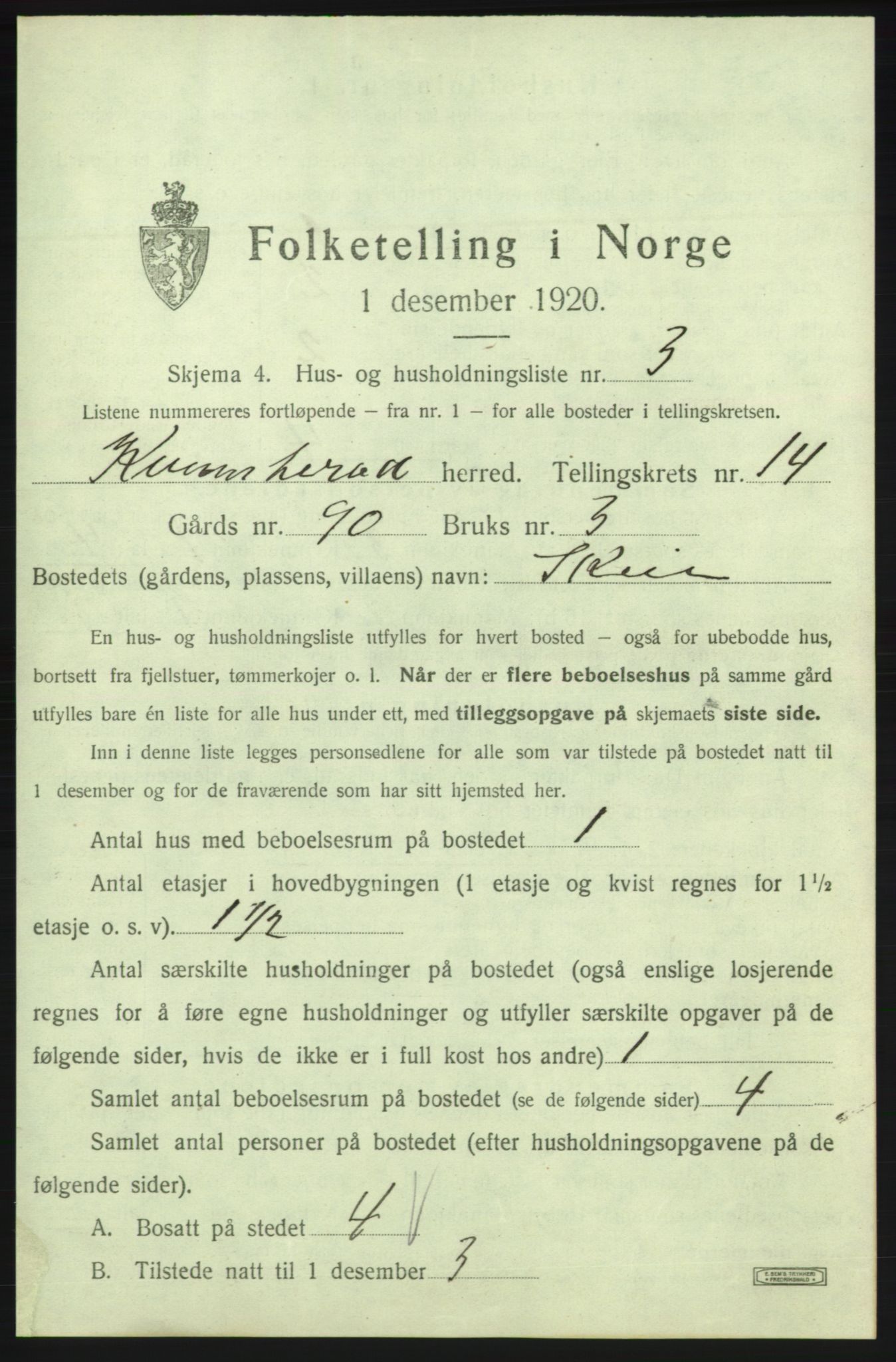 SAB, 1920 census for Kvinnherad, 1920, p. 1795