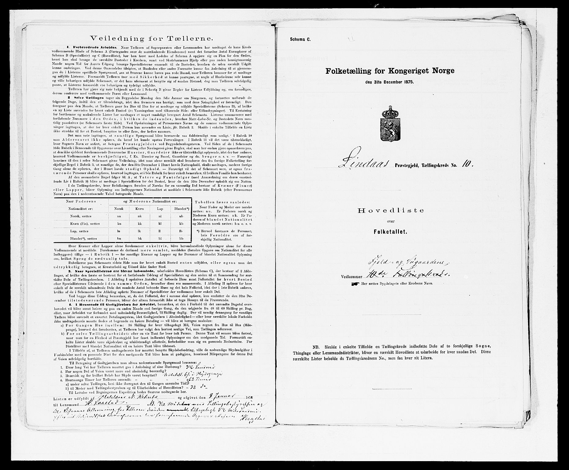 SAB, 1875 census for 1263P Lindås, 1875, p. 23