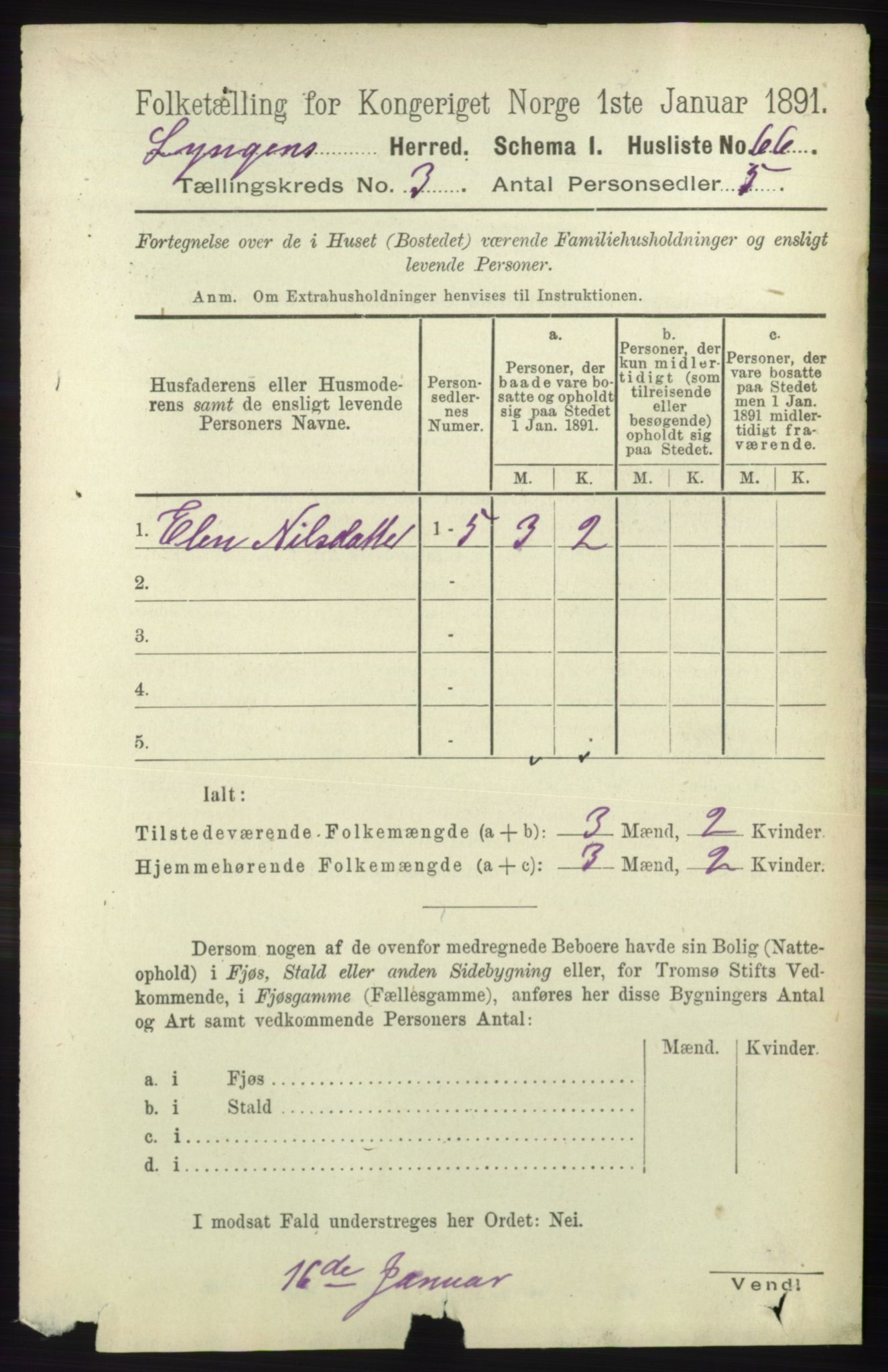 RA, 1891 census for 1938 Lyngen, 1891, p. 3135