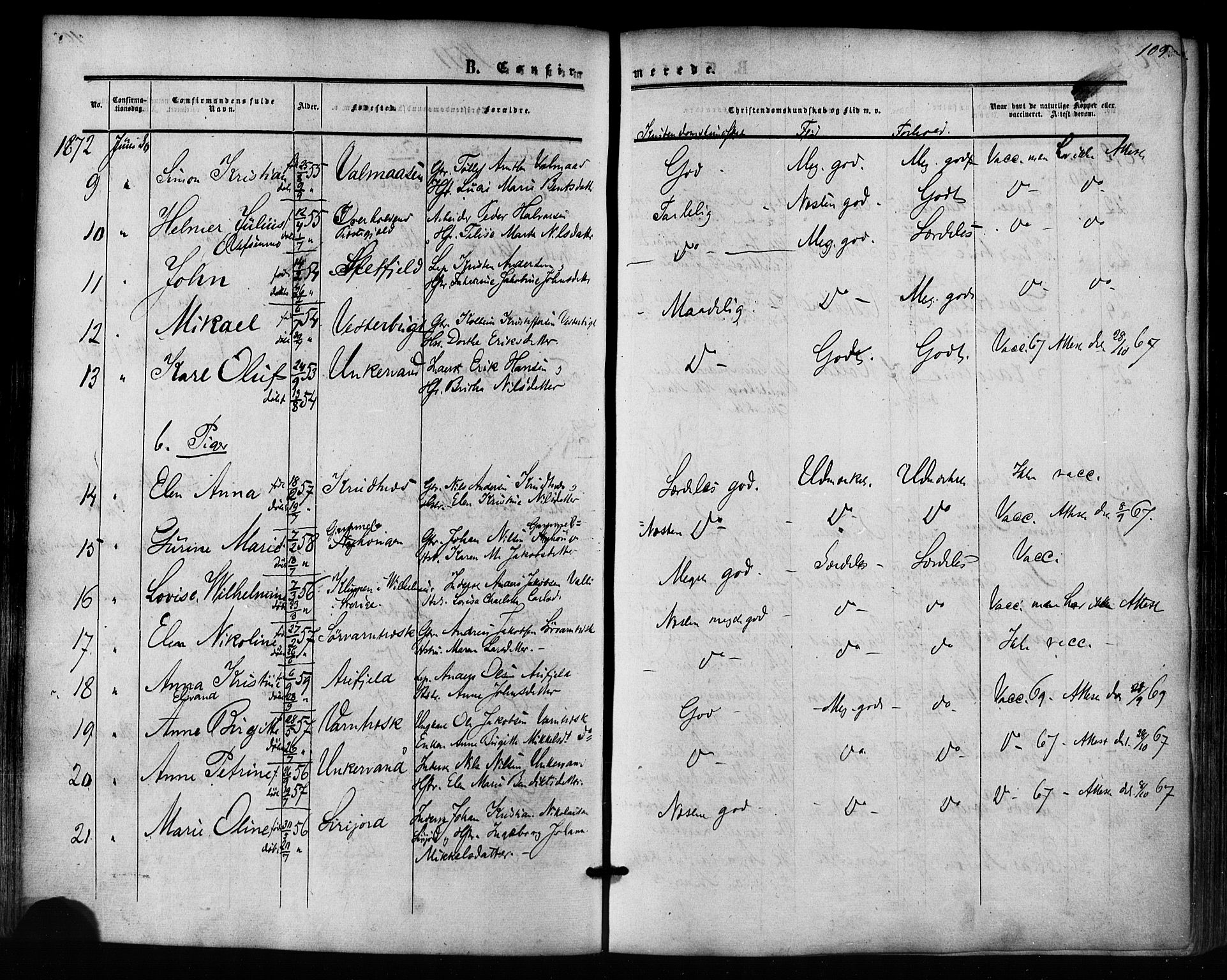 Ministerialprotokoller, klokkerbøker og fødselsregistre - Nordland, AV/SAT-A-1459/823/L0324: Parish register (official) no. 823A01, 1860-1878, p. 109