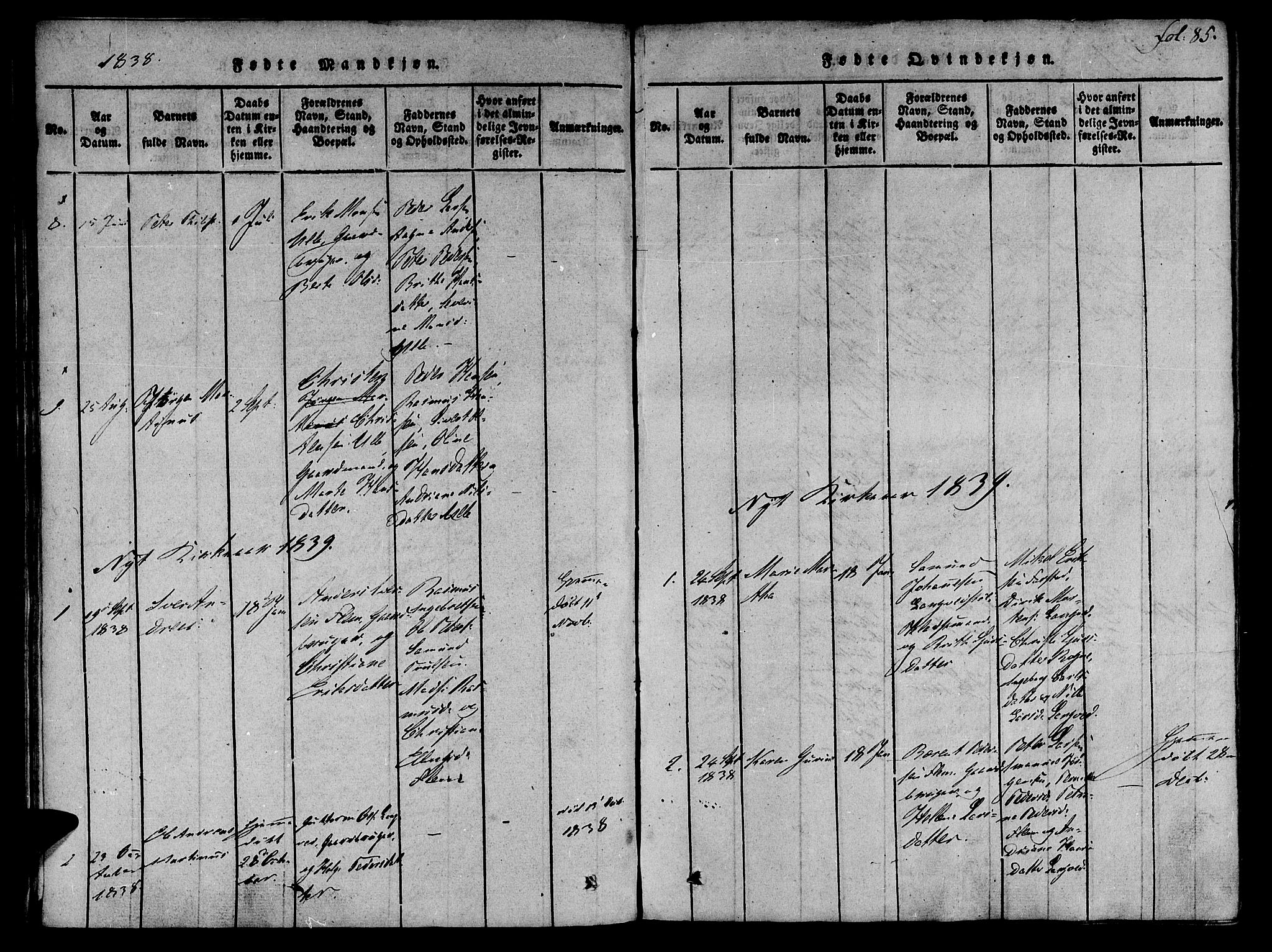 Ministerialprotokoller, klokkerbøker og fødselsregistre - Møre og Romsdal, SAT/A-1454/536/L0495: Parish register (official) no. 536A04, 1818-1847, p. 85