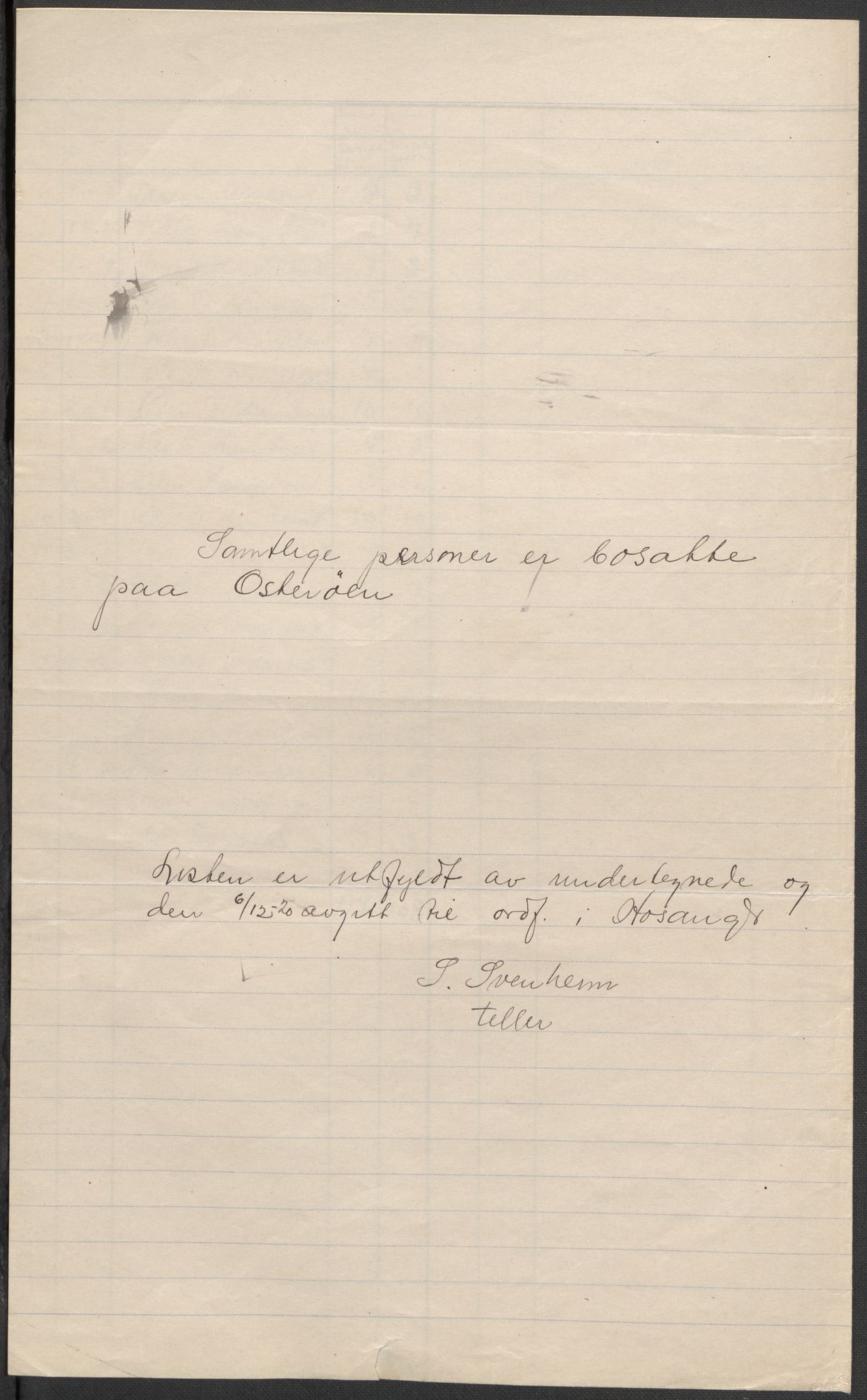 SAB, 1920 census for Hosanger, 1920, p. 7