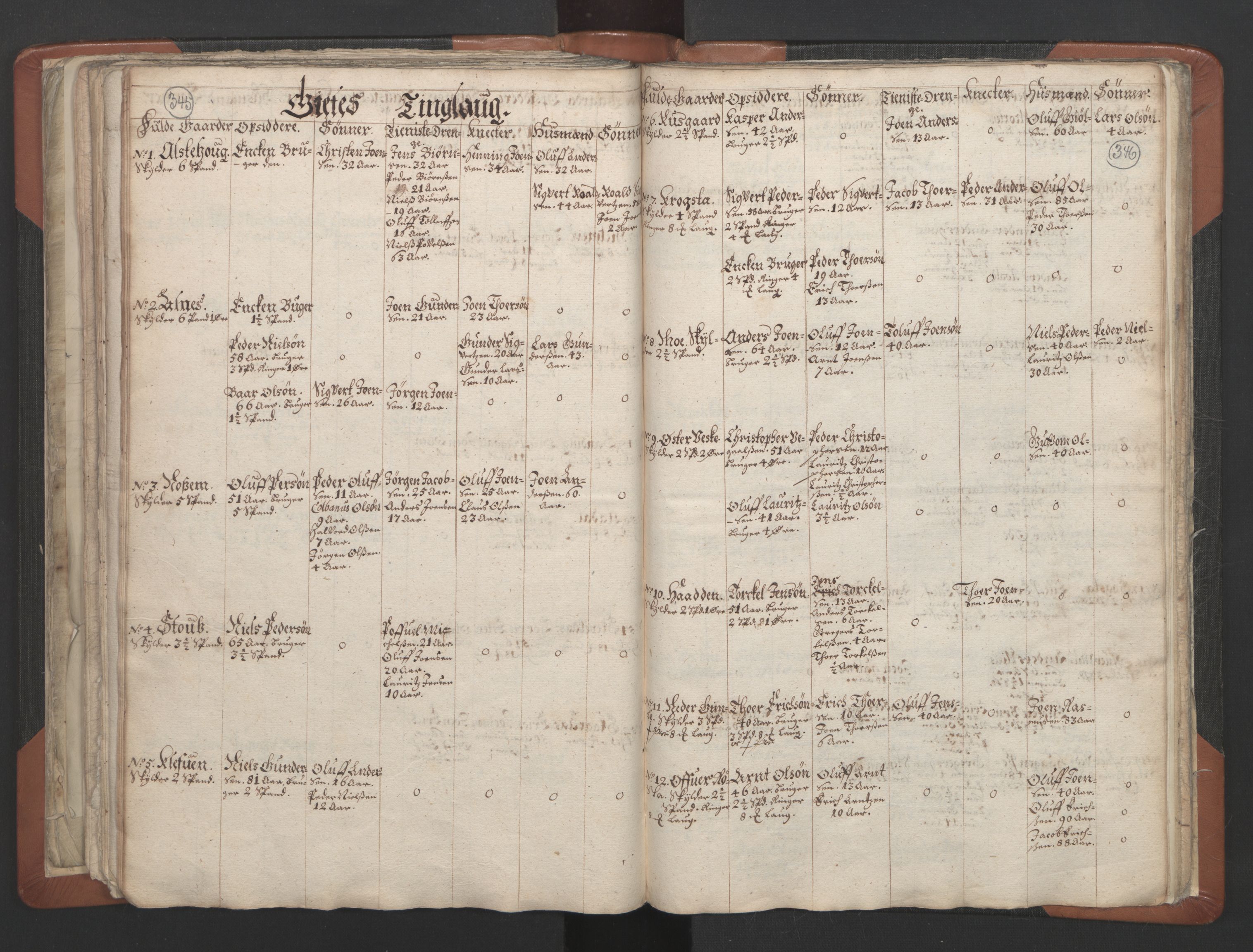 RA, Vicar's Census 1664-1666, no. 32: Innherad deanery, 1664-1666, p. 345-346