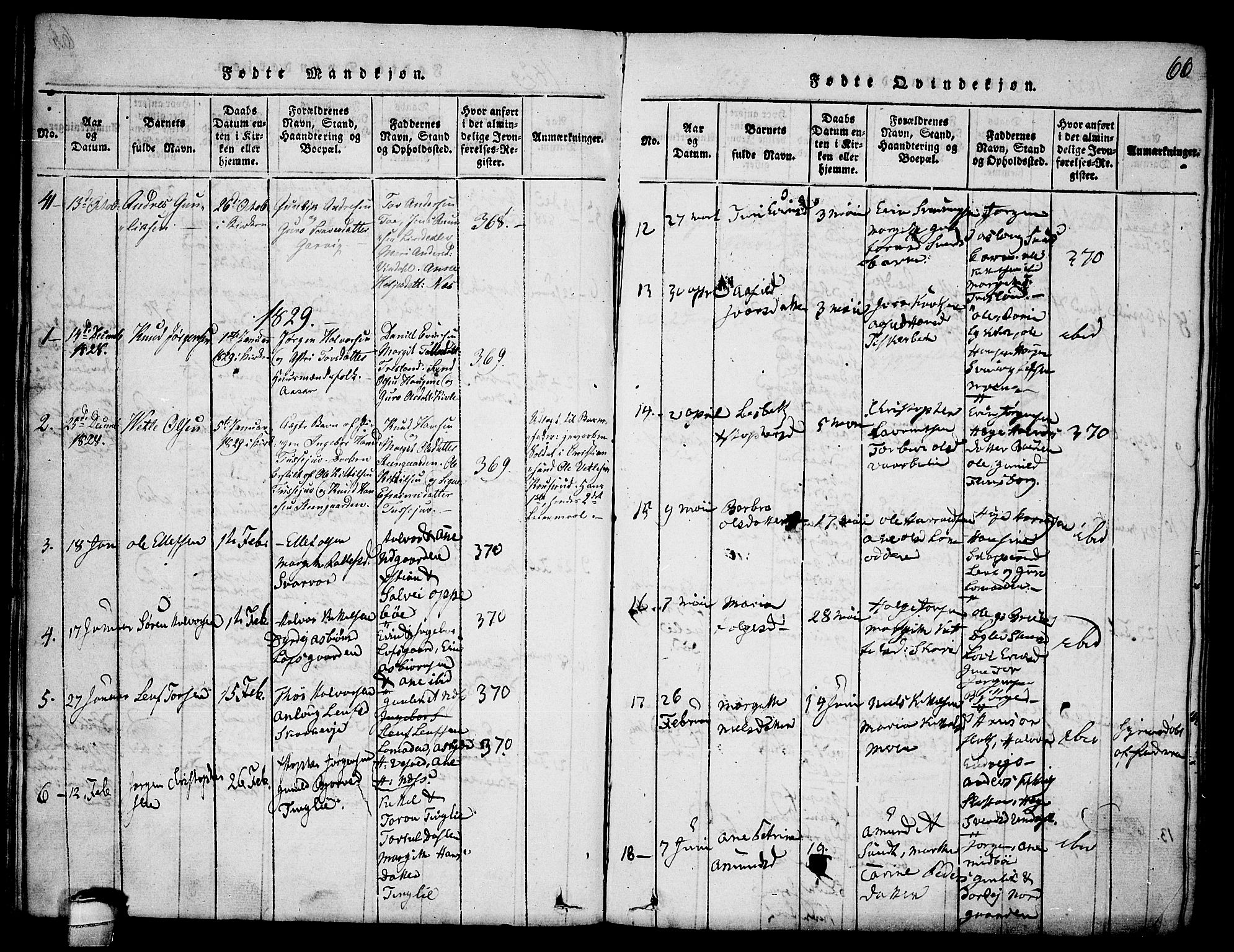 Seljord kirkebøker, SAKO/A-20/F/Fa/L0010: Parish register (official) no. I 10, 1815-1831, p. 66