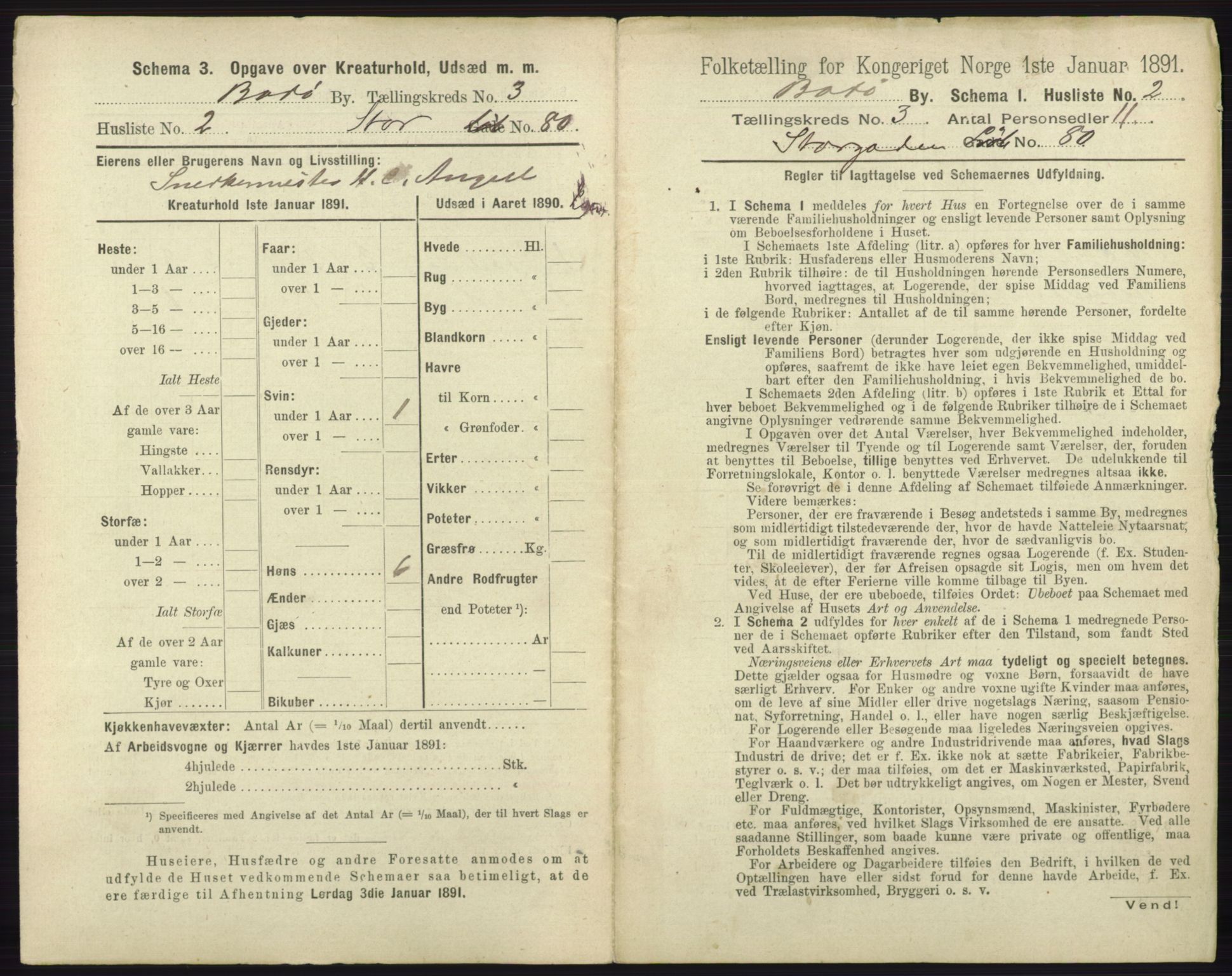 RA, 1891 census for 1804 Bodø, 1891, p. 1855