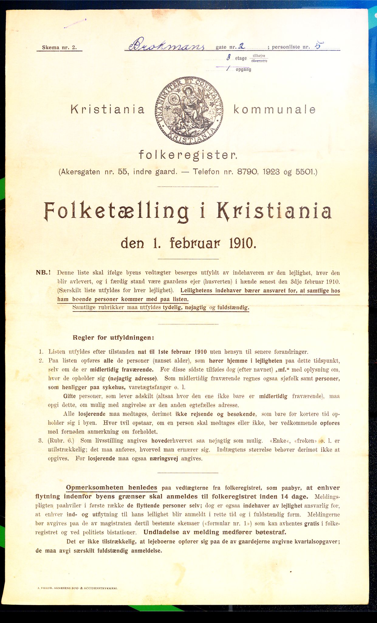 OBA, Municipal Census 1910 for Kristiania, 1910, p. 9248