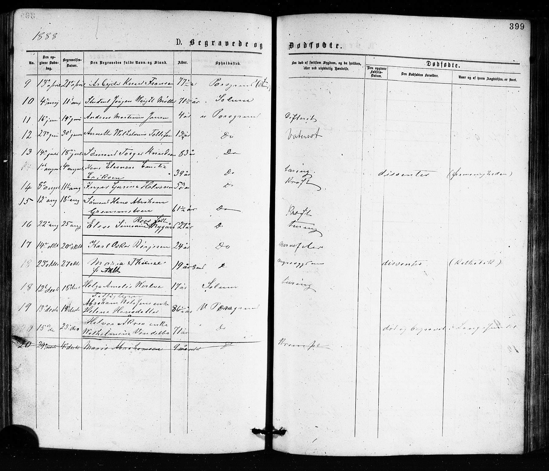 Porsgrunn kirkebøker , SAKO/A-104/G/Ga/L0003: Parish register (copy) no. I 3, 1877-1915, p. 399