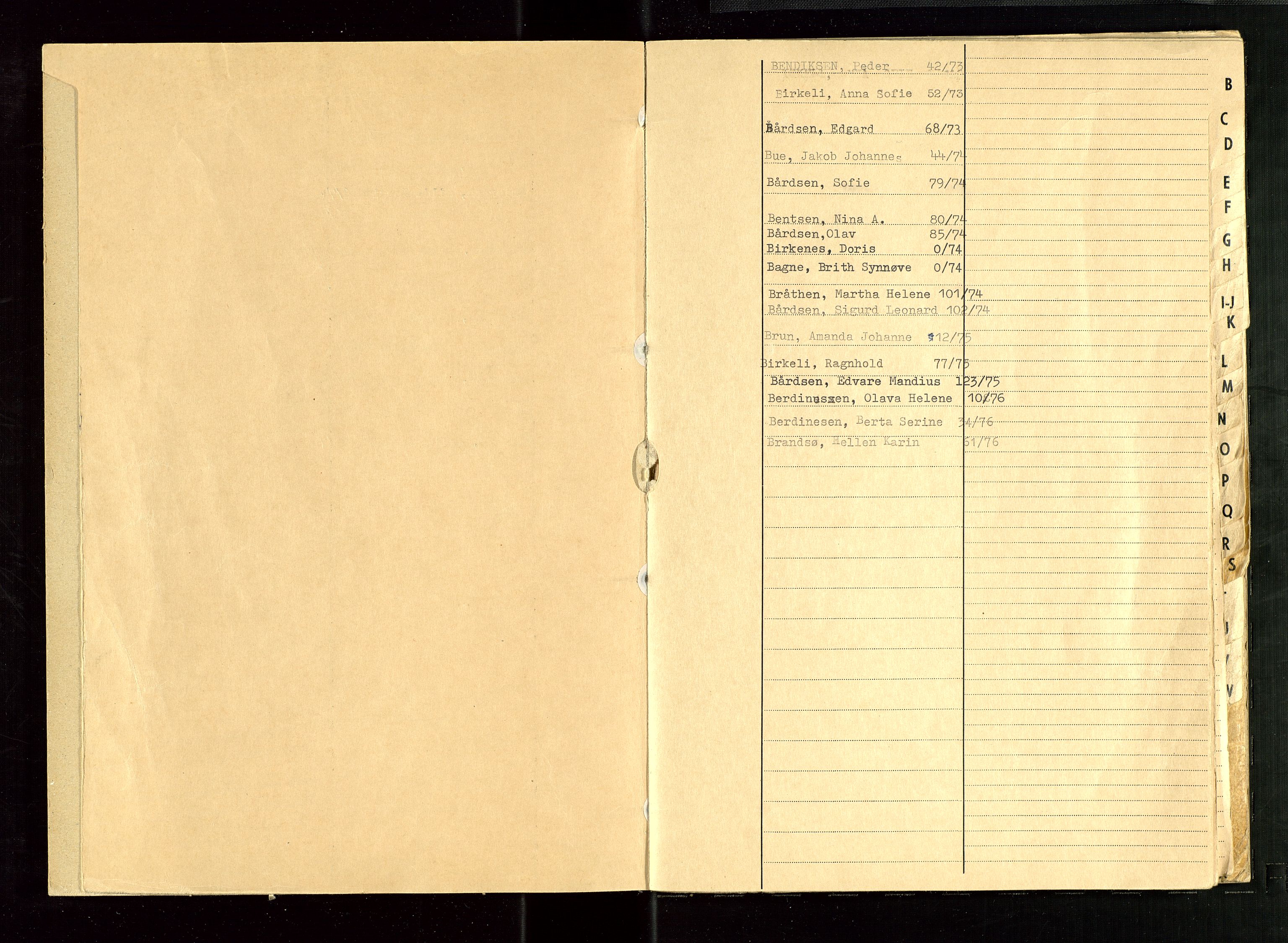 Skudenes lensmannskontor, AV/SAST-A-100444/Gga/L0013: "Dødsfallsregister 1973/ 74/ 75/ 76, 1973-1976, p. 3