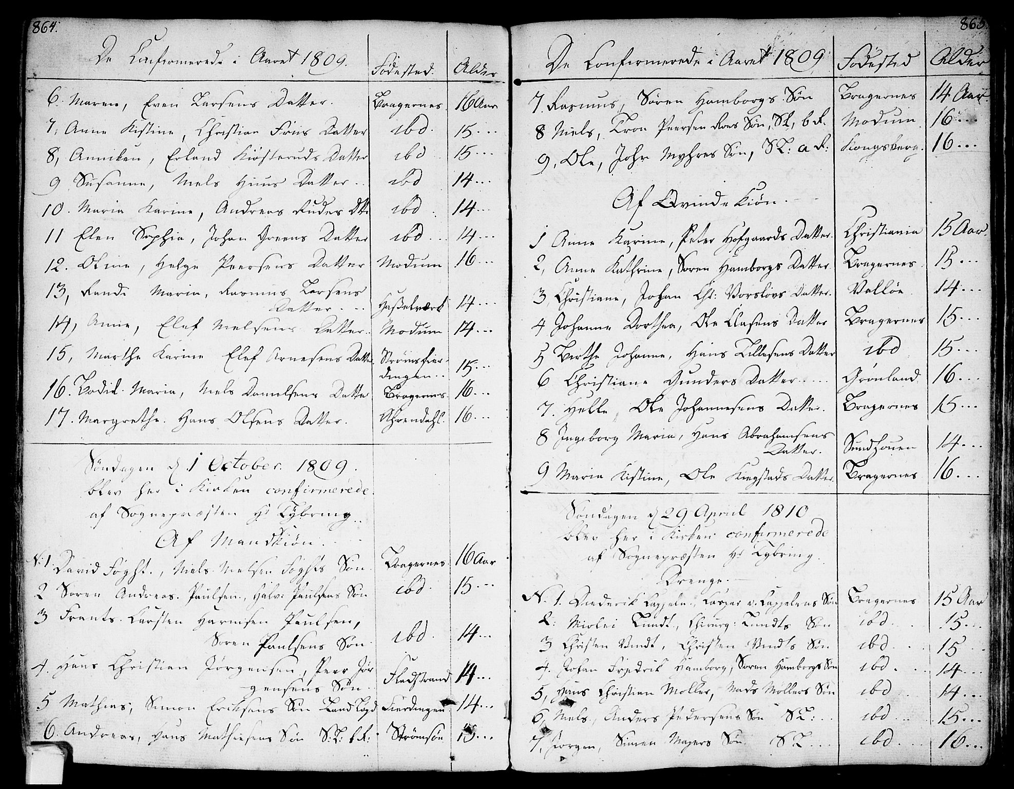 Bragernes kirkebøker, SAKO/A-6/F/Fa/L0006a: Parish register (official) no. I 6, 1782-1814, p. 864-865