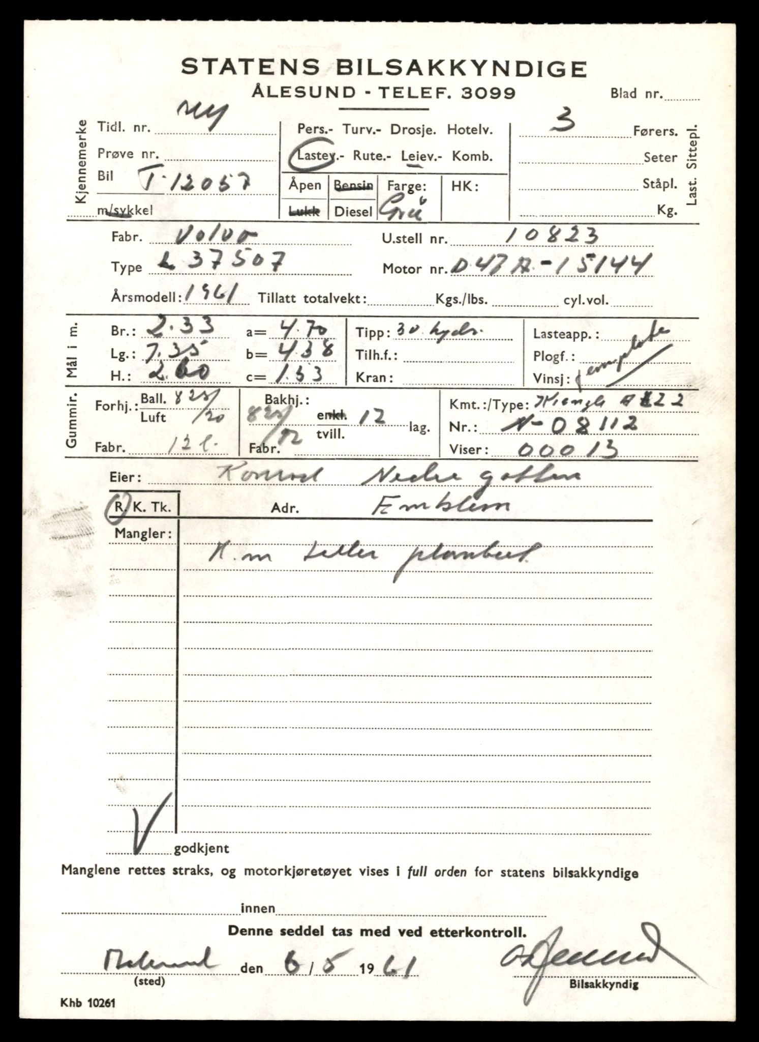 Møre og Romsdal vegkontor - Ålesund trafikkstasjon, AV/SAT-A-4099/F/Fe/L0032: Registreringskort for kjøretøy T 11997 - T 12149, 1927-1998, p. 1607
