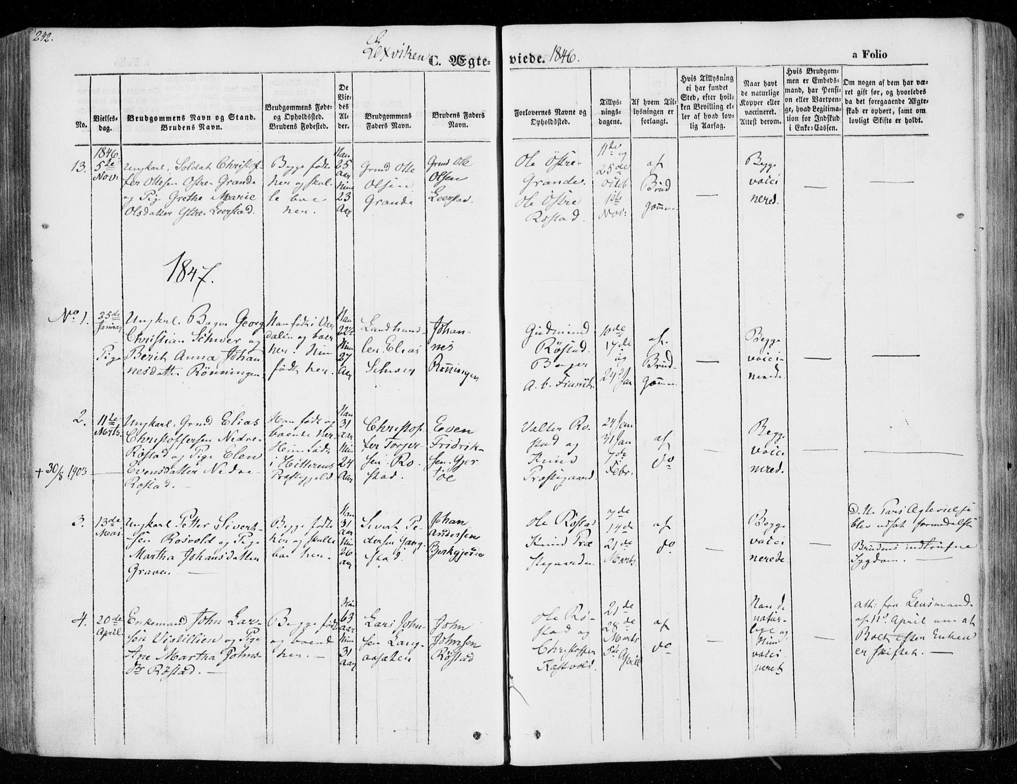 Ministerialprotokoller, klokkerbøker og fødselsregistre - Nord-Trøndelag, SAT/A-1458/701/L0007: Parish register (official) no. 701A07 /1, 1842-1854, p. 242