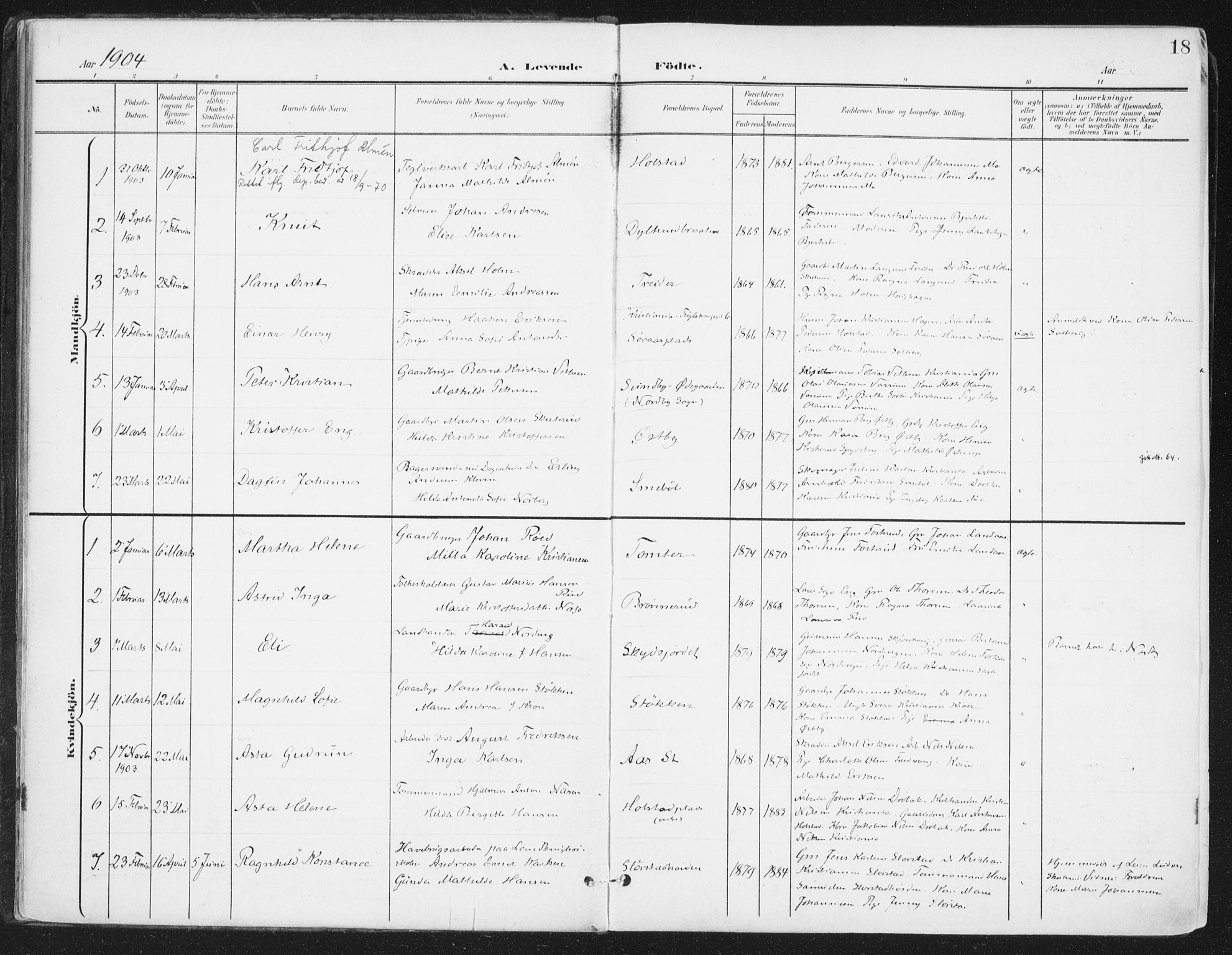 Ås prestekontor Kirkebøker, SAO/A-10894/F/Fa/L0010: Parish register (official) no. I 10, 1900-1918, p. 18
