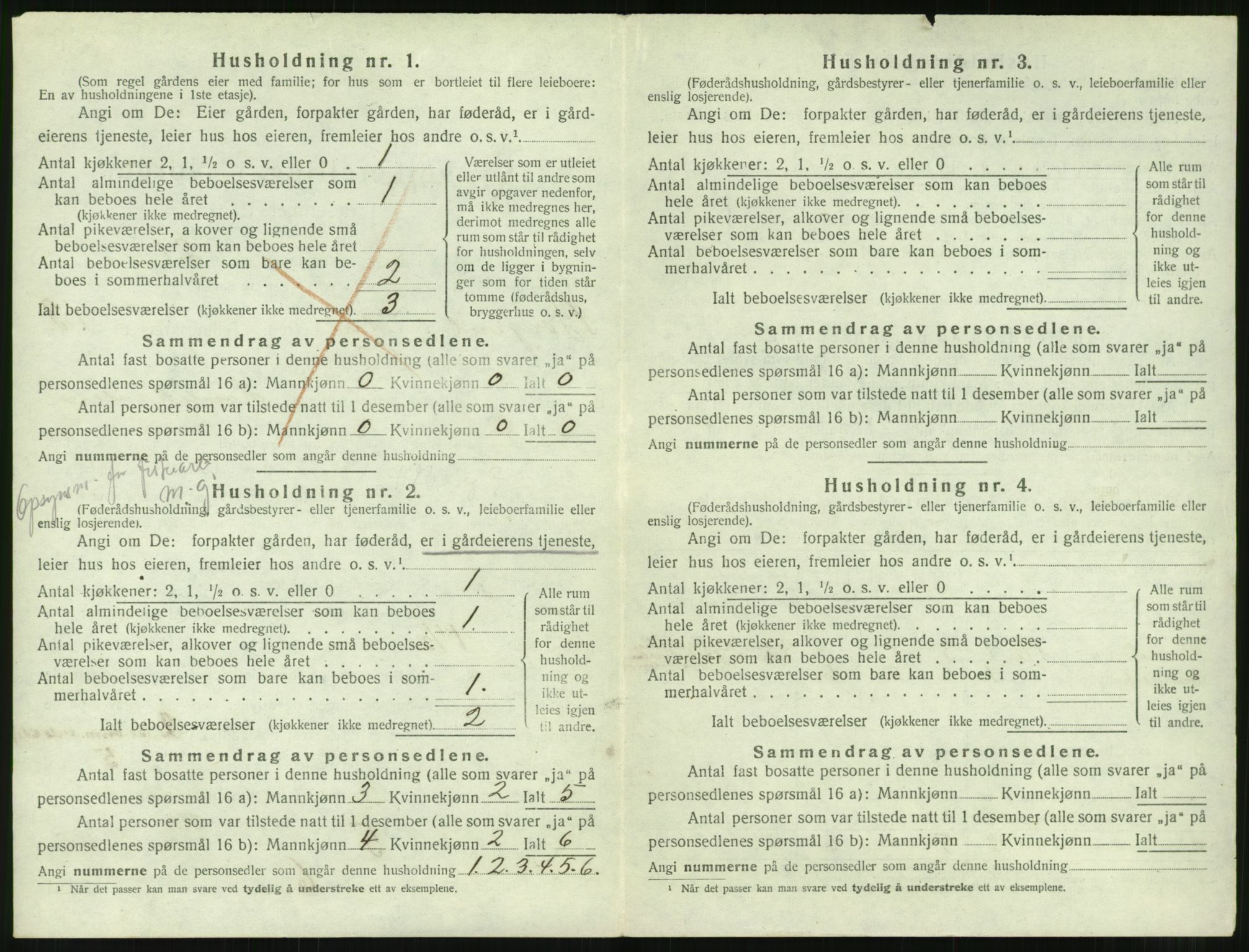 SAT, 1920 census for Borgund, 1920, p. 1291