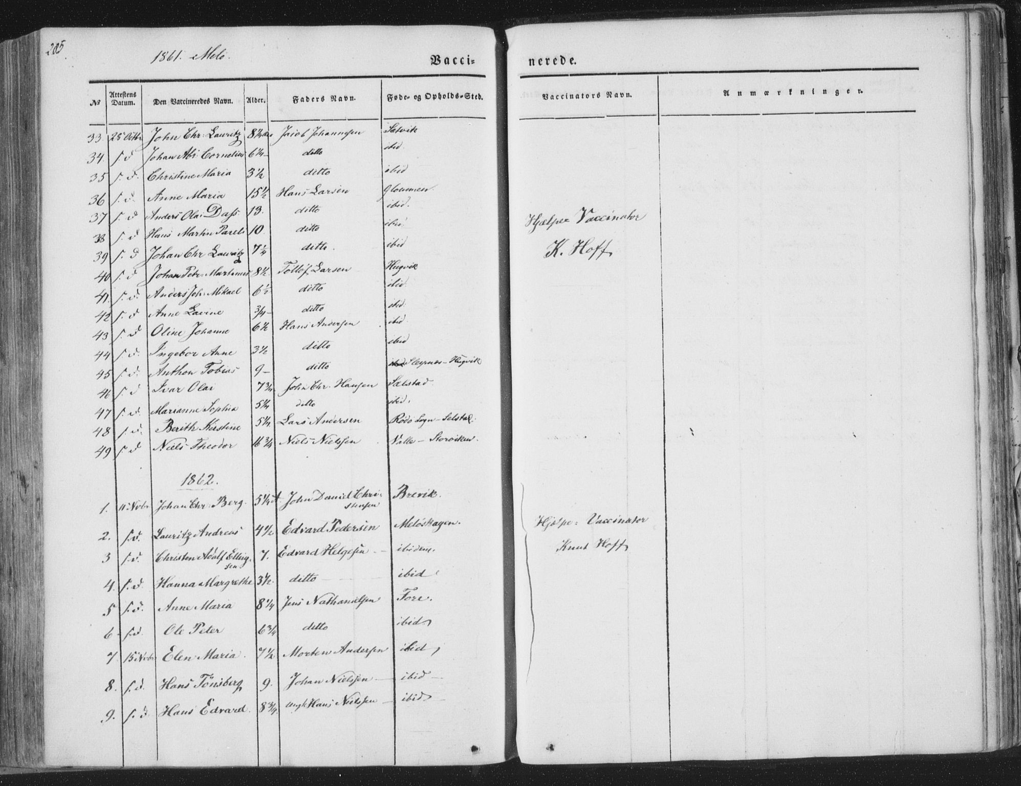 Ministerialprotokoller, klokkerbøker og fødselsregistre - Nordland, AV/SAT-A-1459/841/L0604: Parish register (official) no. 841A09 /2, 1845-1862, p. 285