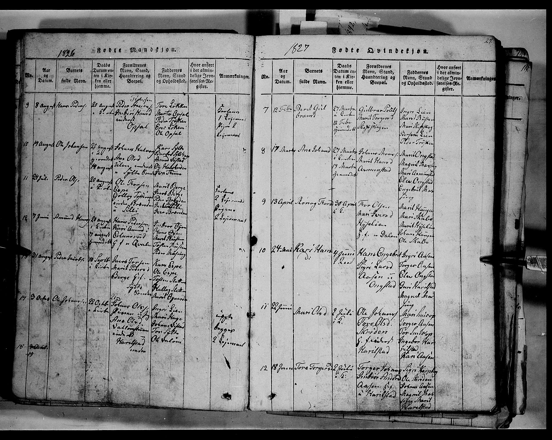 Fron prestekontor, SAH/PREST-078/H/Ha/Hab/L0003: Parish register (copy) no. 3, 1816-1850, p. 27