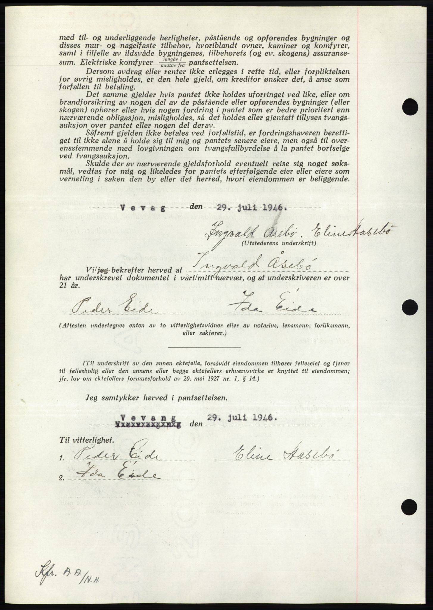 Nordmøre sorenskriveri, AV/SAT-A-4132/1/2/2Ca: Mortgage book no. B94, 1946-1946, Diary no: : 1489/1946