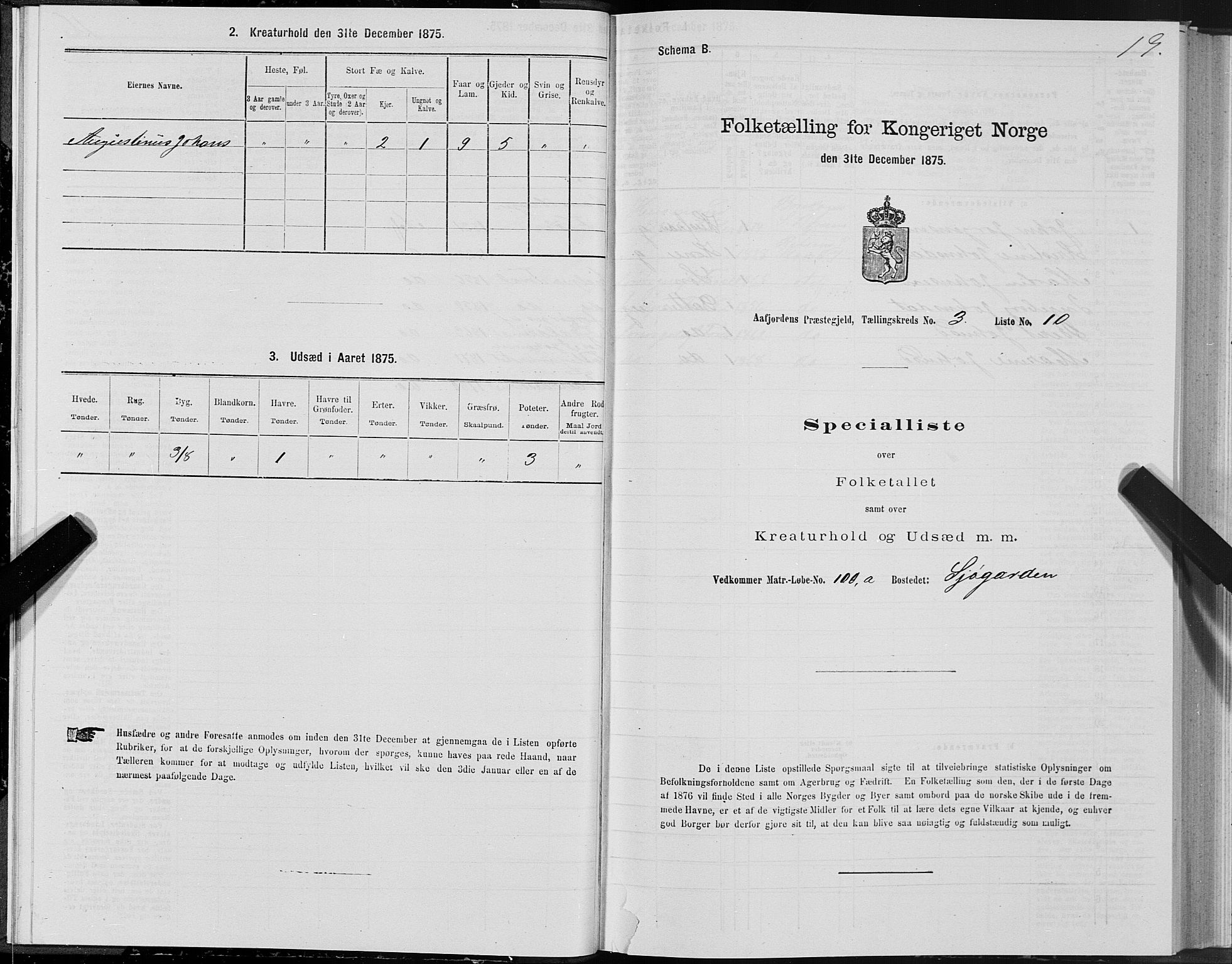 SAT, 1875 census for 1630P Aafjorden, 1875, p. 2019