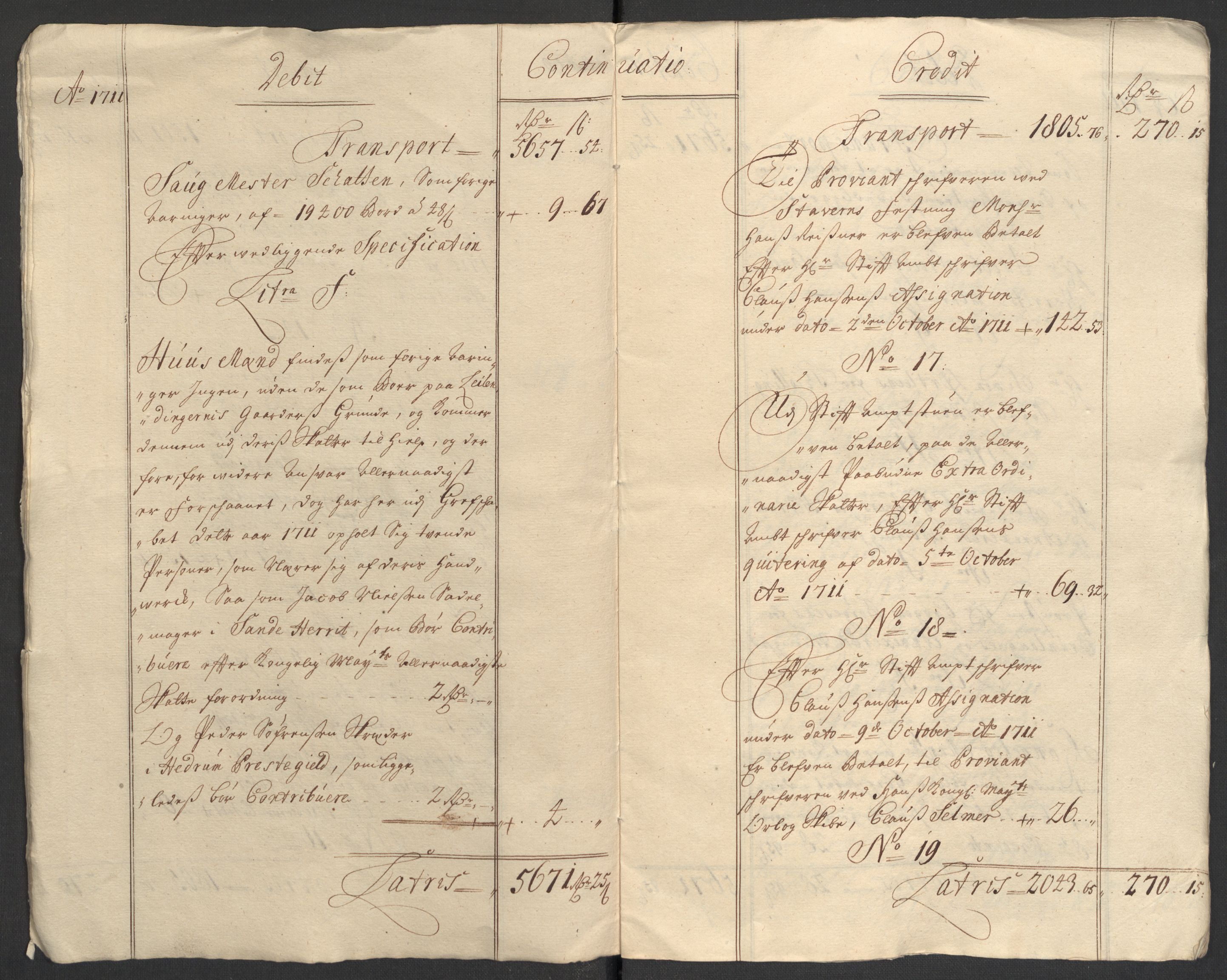 Rentekammeret inntil 1814, Reviderte regnskaper, Fogderegnskap, AV/RA-EA-4092/R33/L1983: Fogderegnskap Larvik grevskap, 1711, p. 10