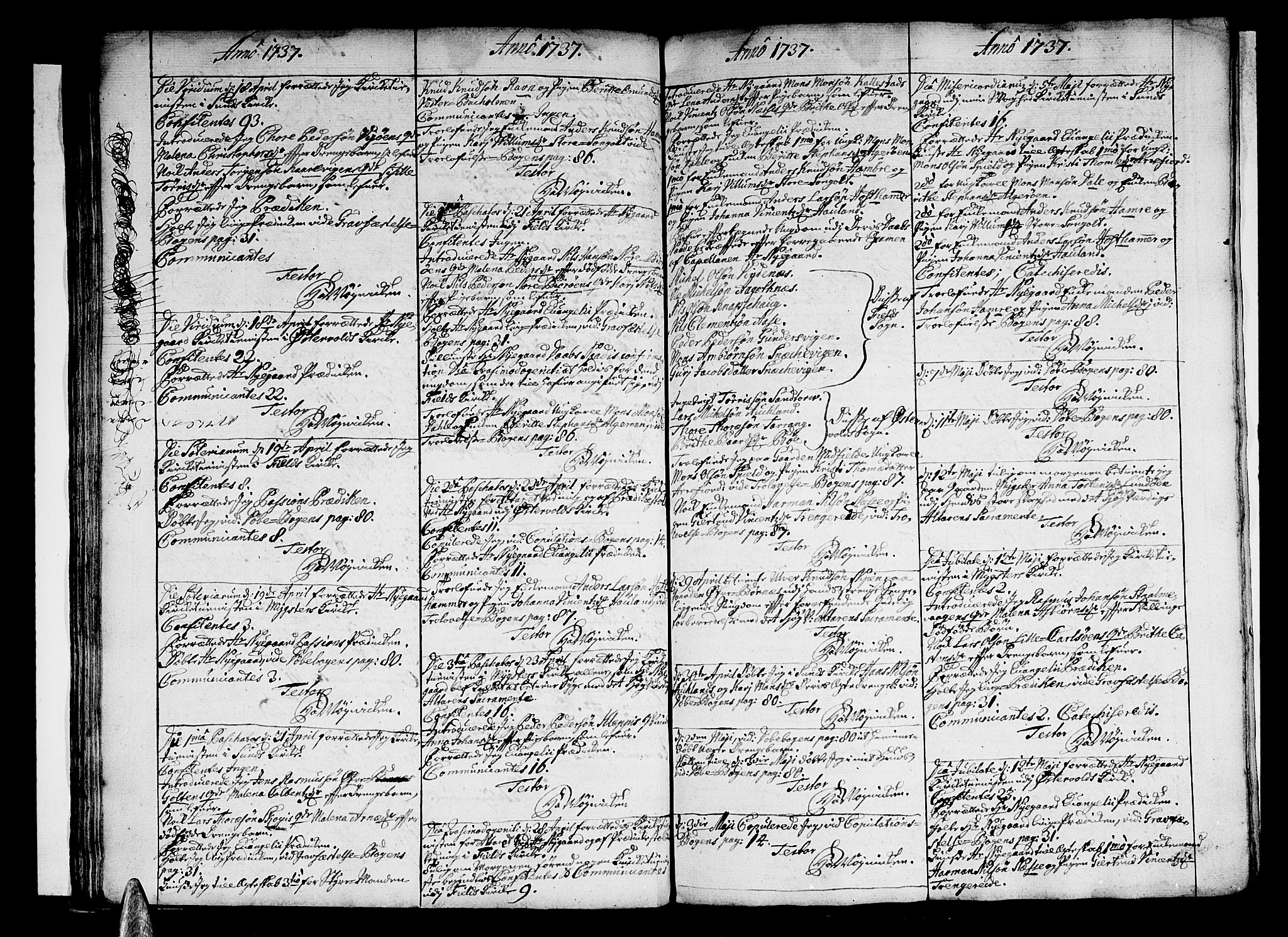 Sund sokneprestembete, AV/SAB-A-99930: Parish register (official) no. A 1, 1729-1740