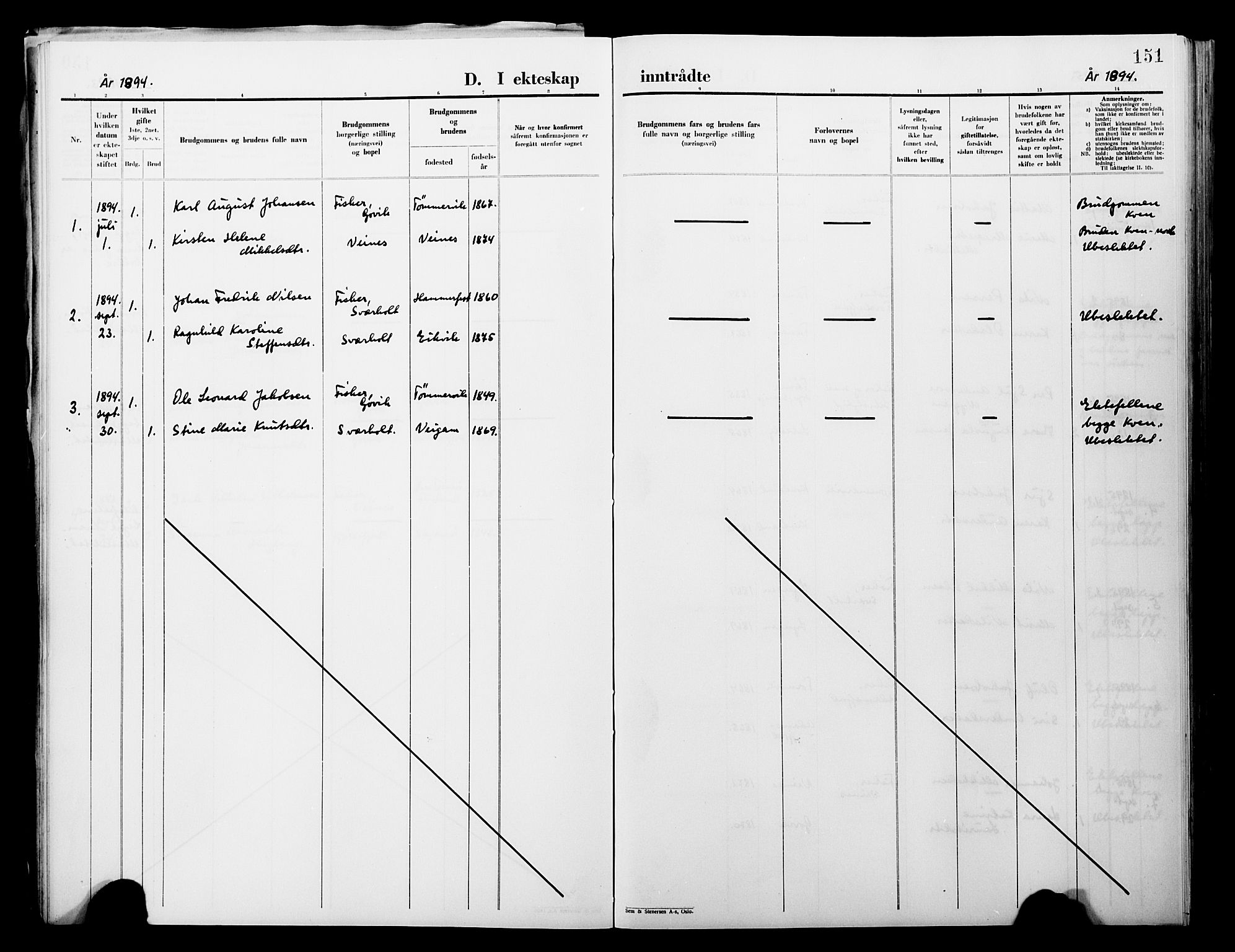 Lebesby sokneprestkontor, AV/SATØ-S-1353/H/Ha/L0004kirke: Parish register (official) no. 4, 1870-1902, p. 151