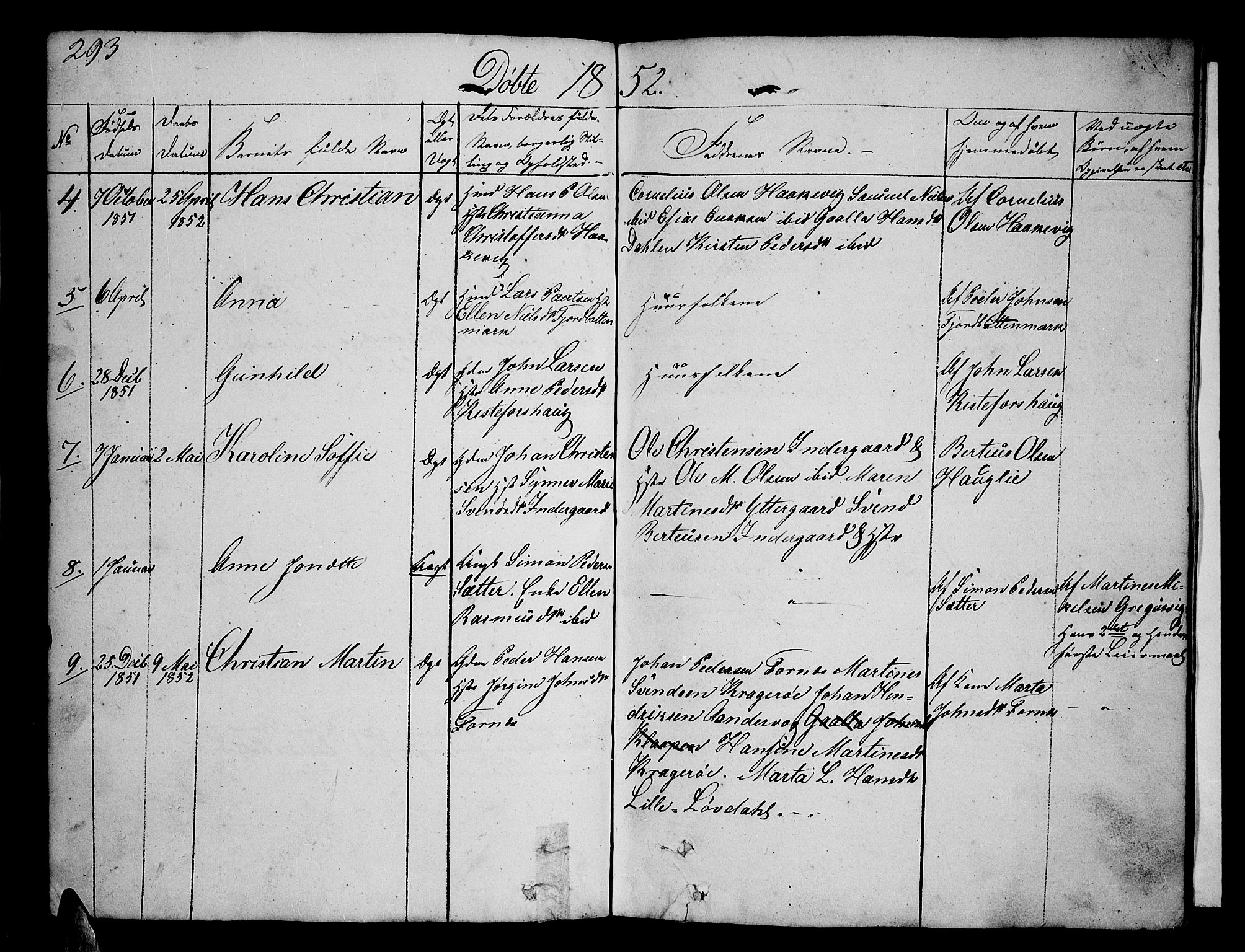 Ibestad sokneprestembete, AV/SATØ-S-0077/H/Ha/Hab/L0003klokker: Parish register (copy) no. 3, 1833-1852, p. 293