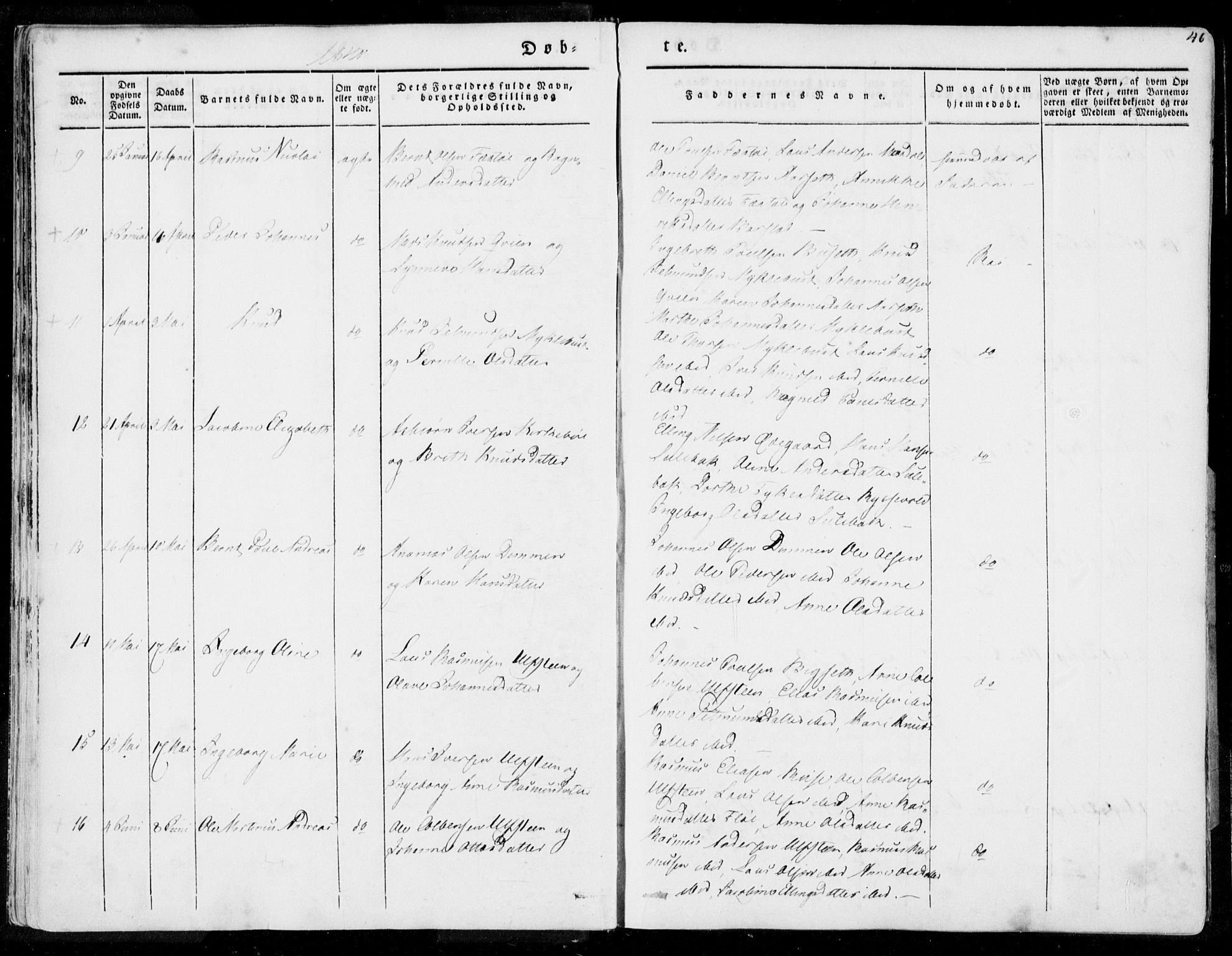 Ministerialprotokoller, klokkerbøker og fødselsregistre - Møre og Romsdal, AV/SAT-A-1454/509/L0104: Parish register (official) no. 509A02, 1833-1847, p. 46