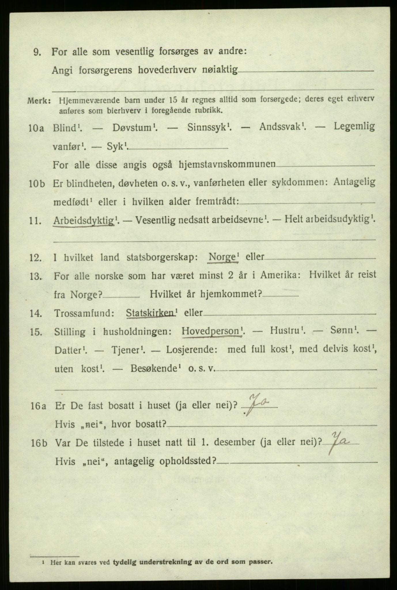 SAB, 1920 census for Askvoll, 1920, p. 3877