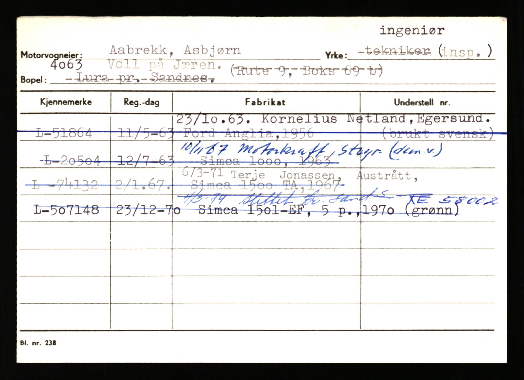 Stavanger trafikkstasjon, SAST/A-101942/0/H/L0044: Øksna - Åmo, 1930-1971, p. 2102