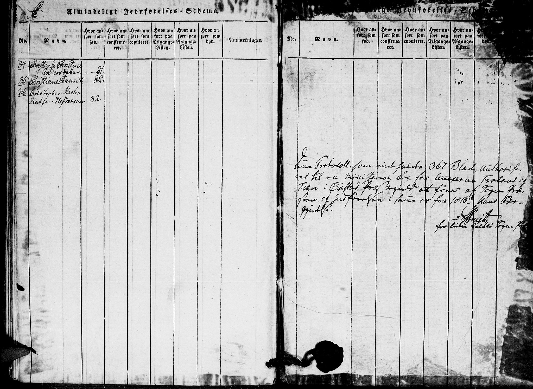 Fjære sokneprestkontor, AV/SAK-1111-0011/F/Fa/L0001: Parish register (official) no. A 1 /2, 1816-1826