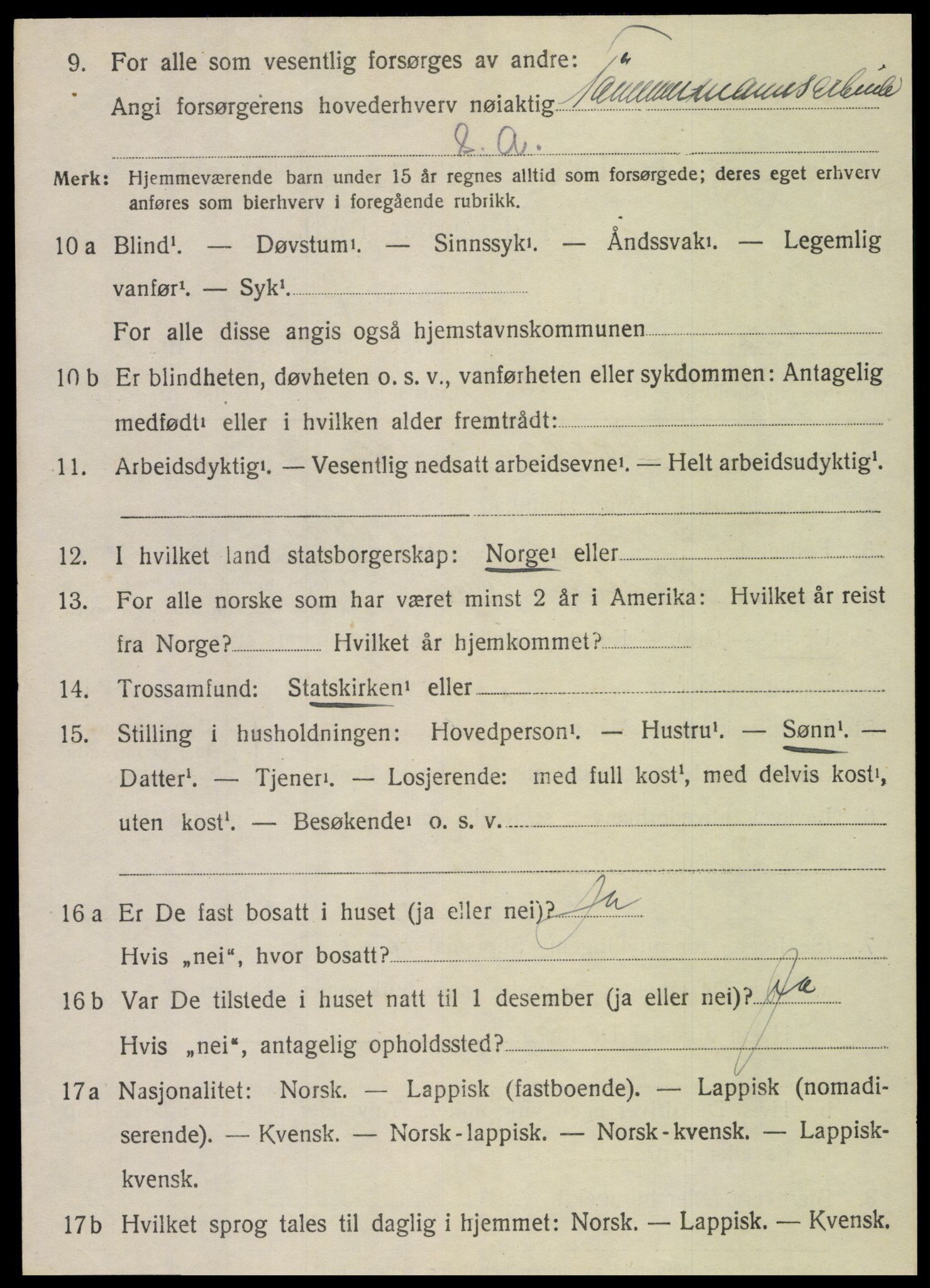 SAT, 1920 census for Vega, 1920, p. 5084