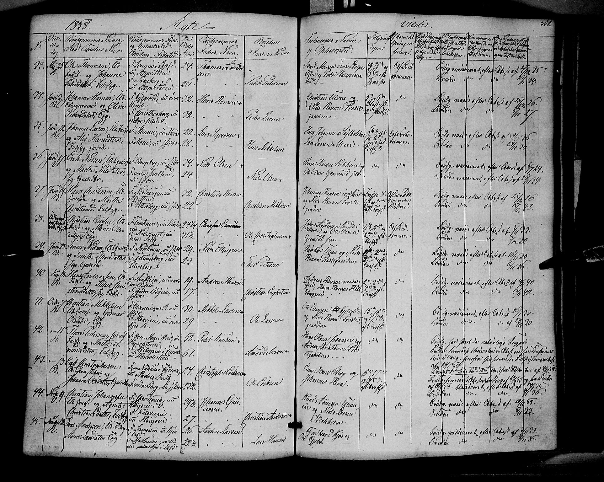 Ringsaker prestekontor, SAH/PREST-014/K/Ka/L0009: Parish register (official) no. 9, 1850-1860, p. 351