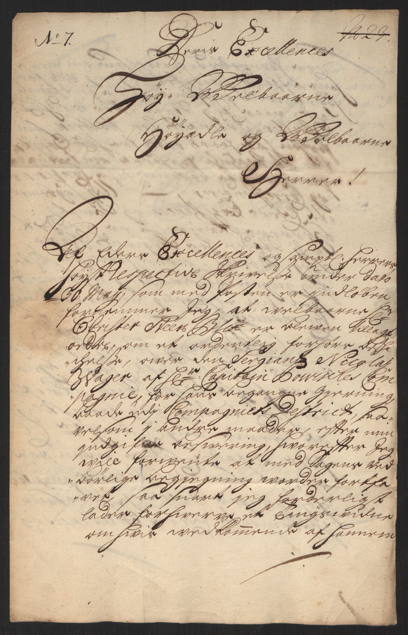 Kommanderende general (KG I) med Det norske krigsdirektorium, AV/RA-EA-5419/D/L0060: Stattholderens, stiftamtmenns og amtmenns brev, 1720-1730, p. 111