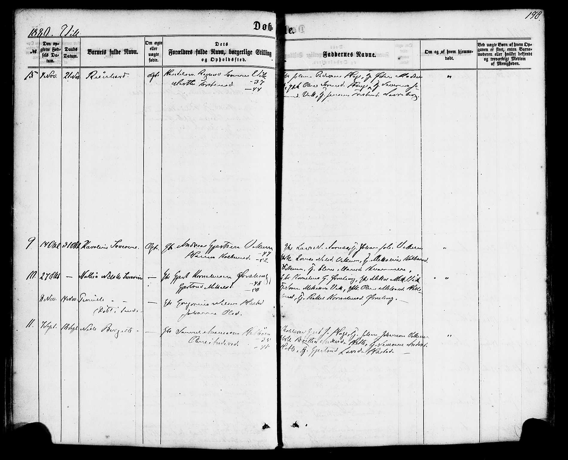 Gaular sokneprestembete, SAB/A-80001/H/Haa: Parish register (official) no. A 5, 1860-1881, p. 198
