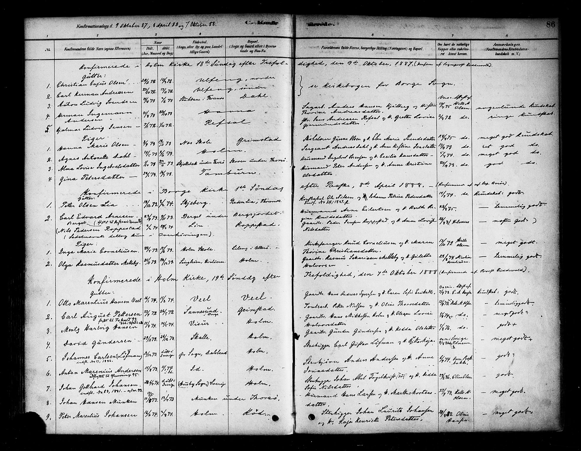 Borge prestekontor Kirkebøker, SAO/A-10903/F/Fb/L0003: Parish register (official) no. II 3, 1878-1902, p. 86